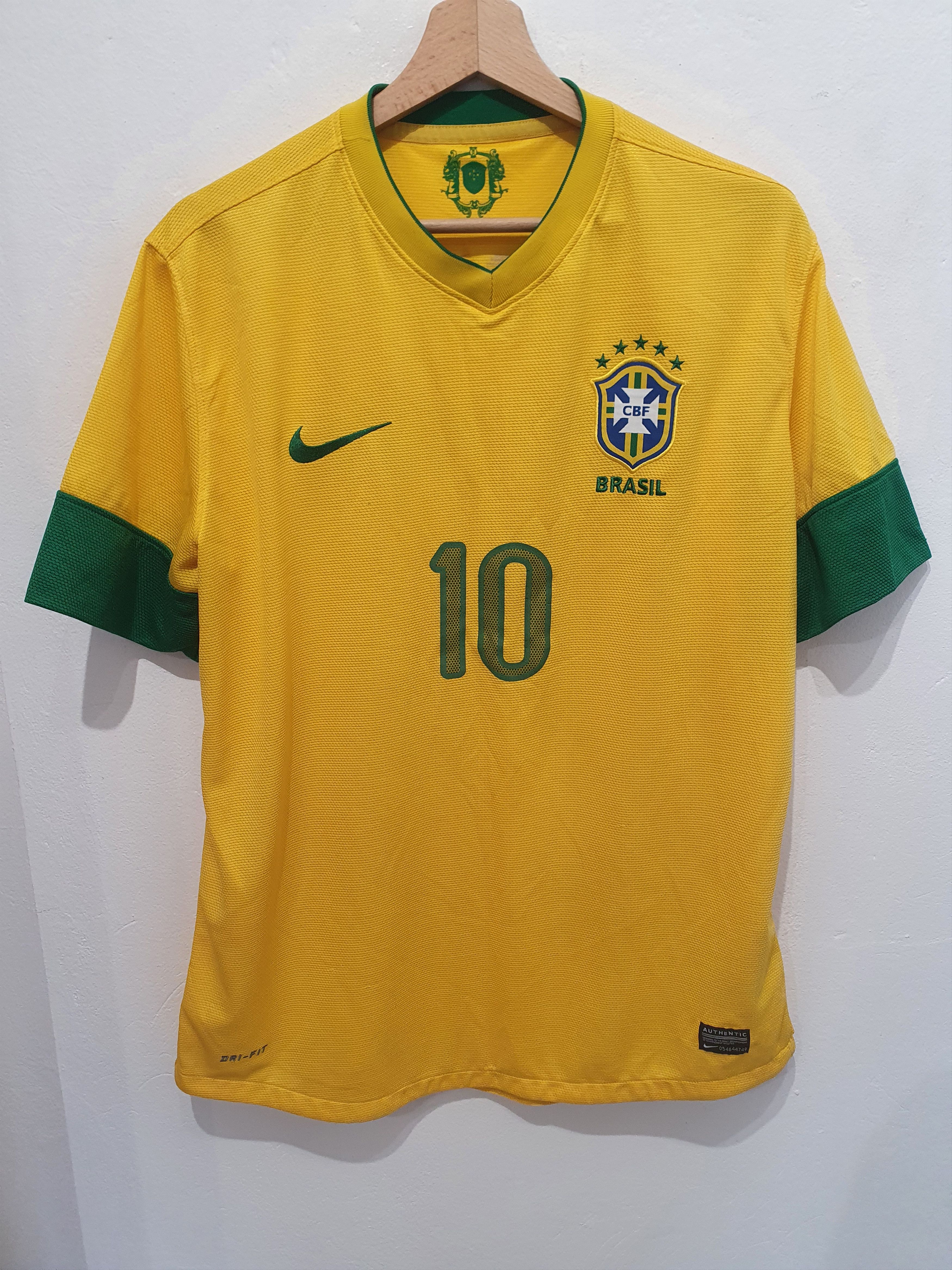 image of Neymar Nike Brasil Brasil 2012 2013 Size M L Shirt Jersey in Yellow, Men's