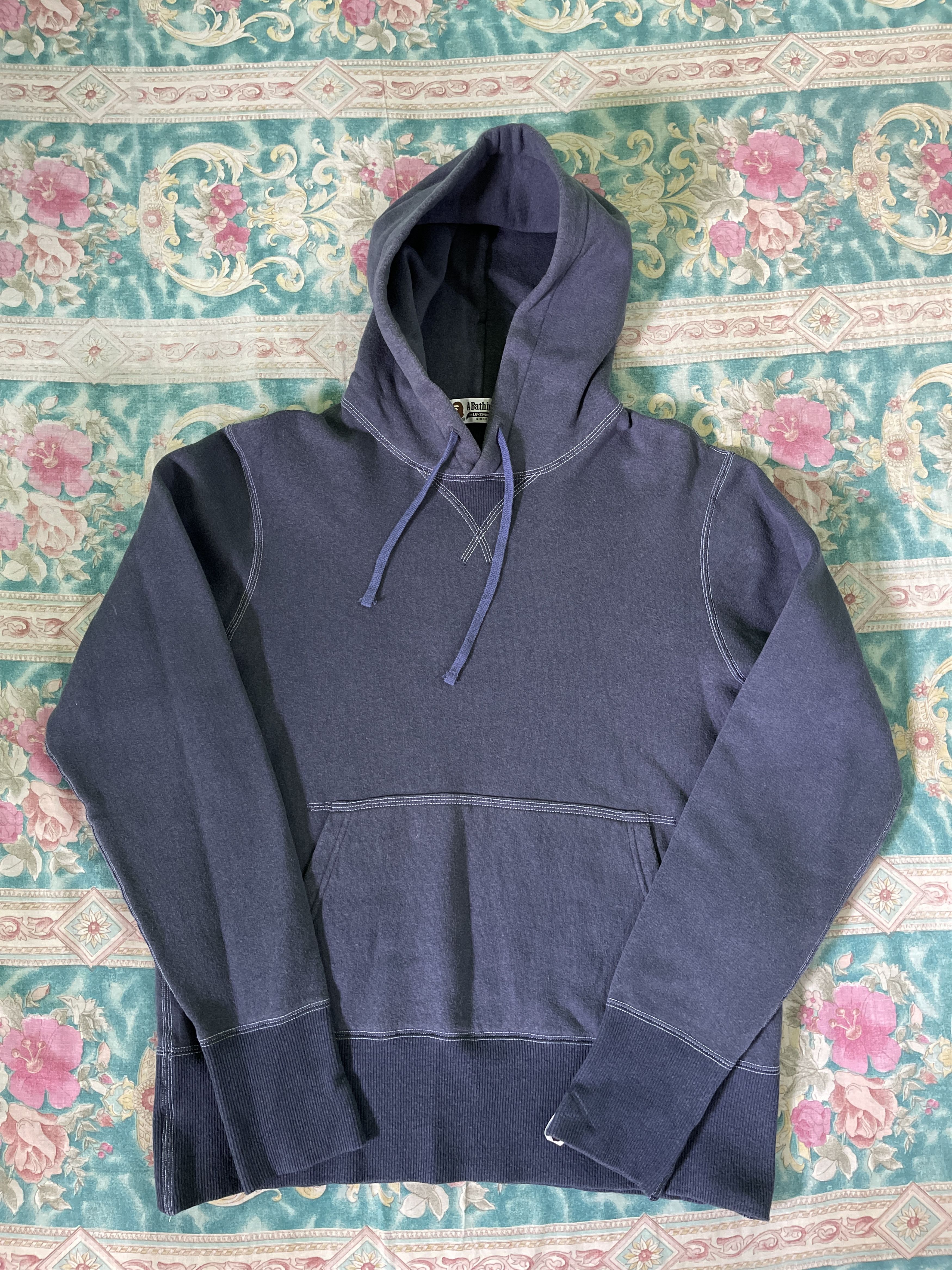 image of Pullover Bape Hoodie in Navy, Men's (Size Small)