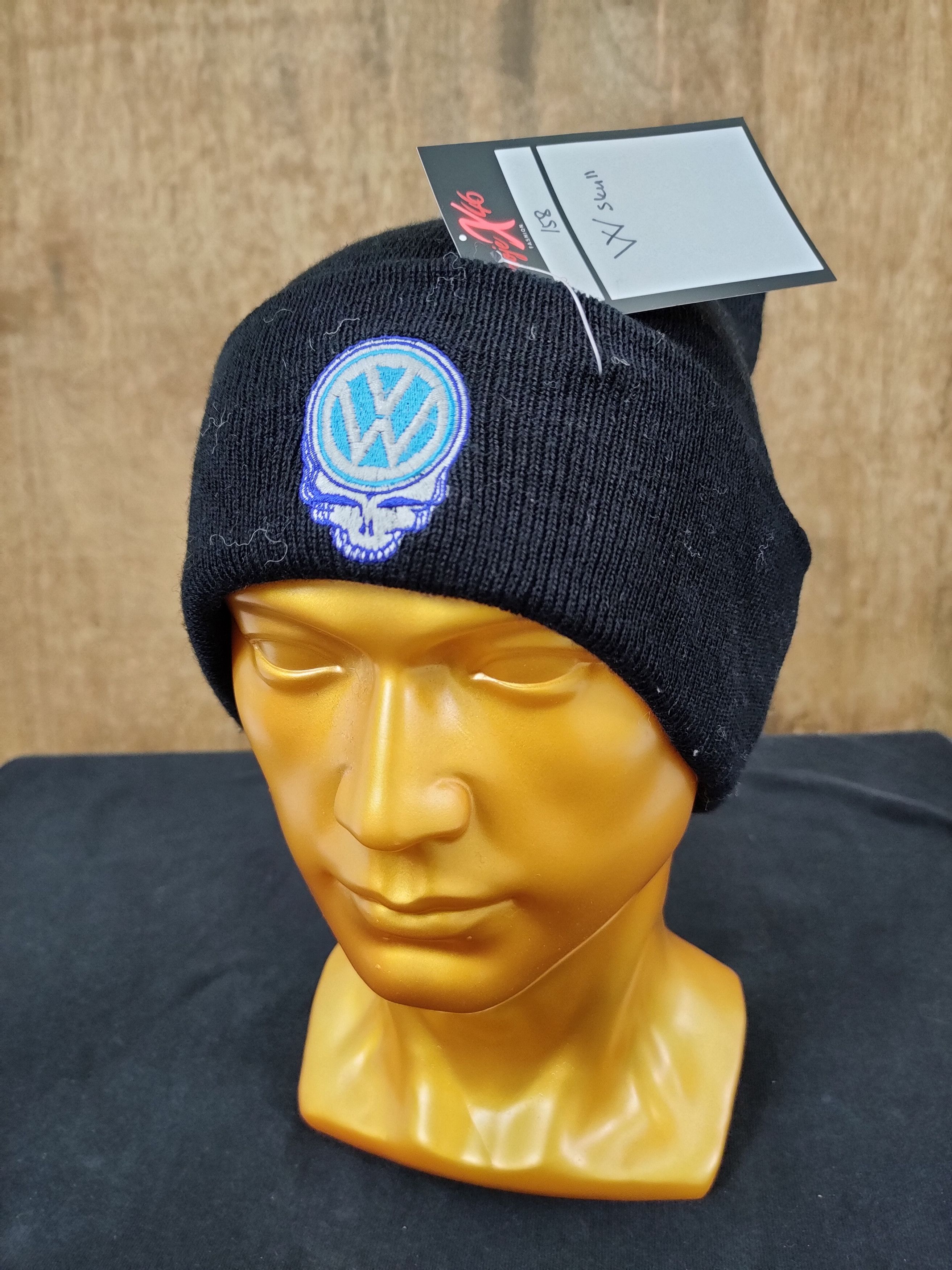 image of Skulls Japan Skull Vw Beanie Knit Vintage Parody 158 in Black, Men's