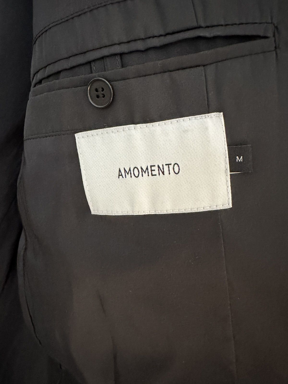AMOMENTO Black Tailored Technical Nylon Blazer Size US M / EU 48-50 / 2 - 5 Thumbnail