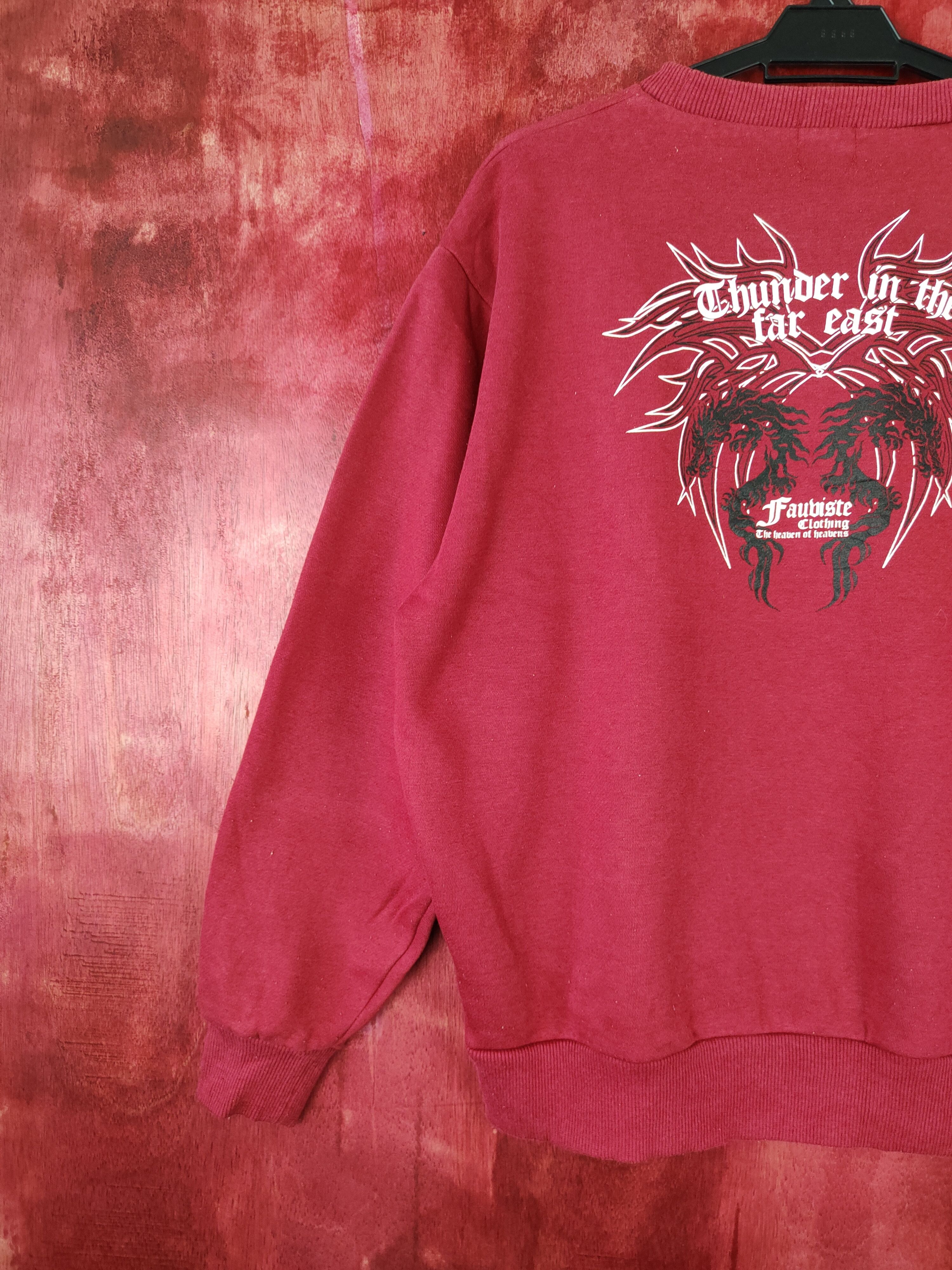 Japanese Brand PXR Double Dragon japan Maroon Sweatshirt #4804 Size US L / EU 52-54 / 3 - 3 Thumbnail