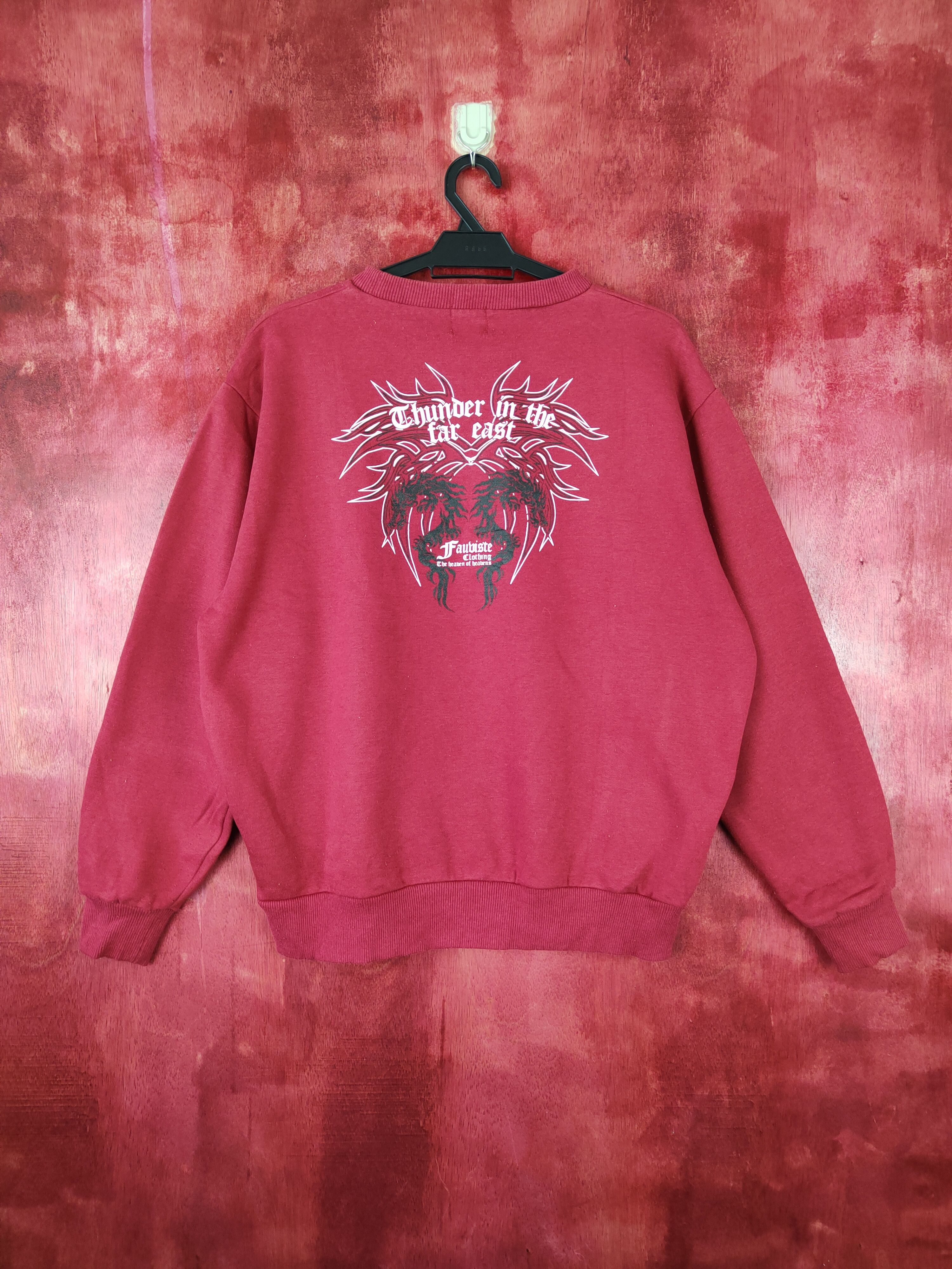 Japanese Brand PXR Double Dragon japan Maroon Sweatshirt #4804 Size US L / EU 52-54 / 3 - 1 Thumbnail