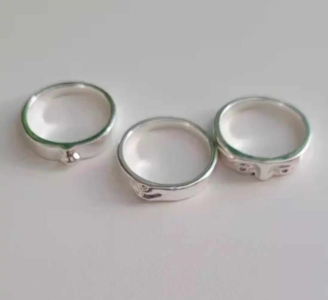 Jewelry Face Finger Rings Silver Face Anatomy Human Head Jewelry Art Size ONE SIZE - 2 Thumbnail