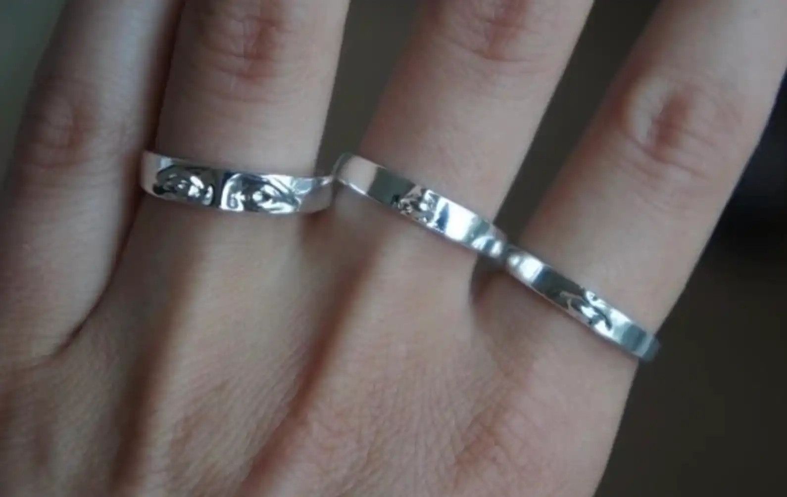 Jewelry Face Finger Rings Silver Face Anatomy Human Head Jewelry Art Size ONE SIZE - 5 Thumbnail