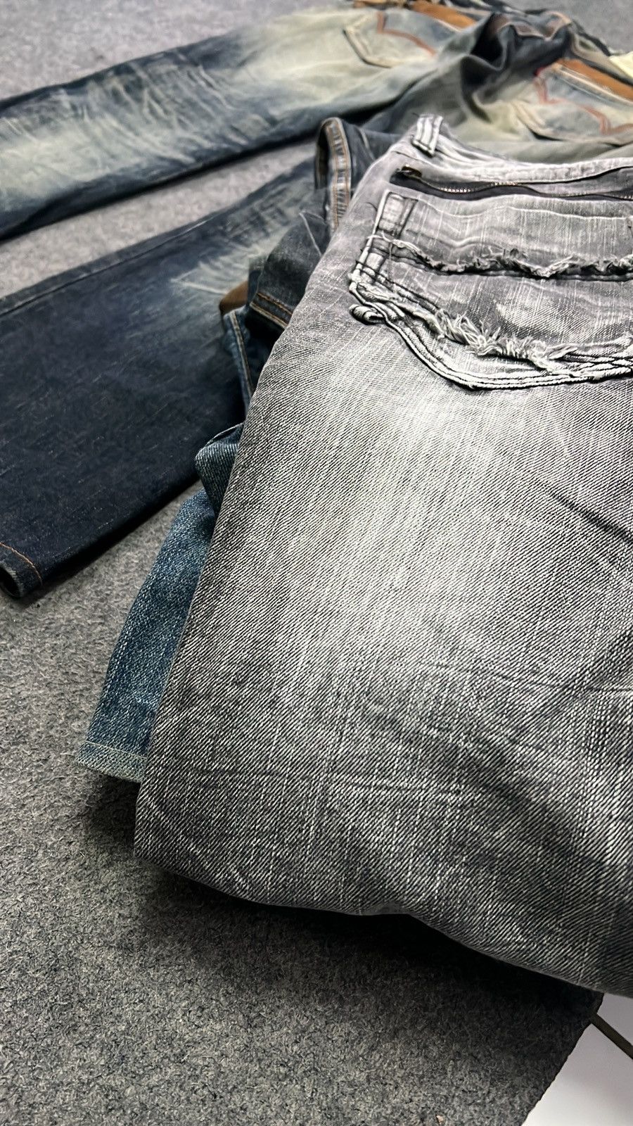 Japanese Brand RUSTY🔥EDWIN BLUE TRIP THRASHED RIPPED DENIM PANT Size US 29 - 5 Thumbnail