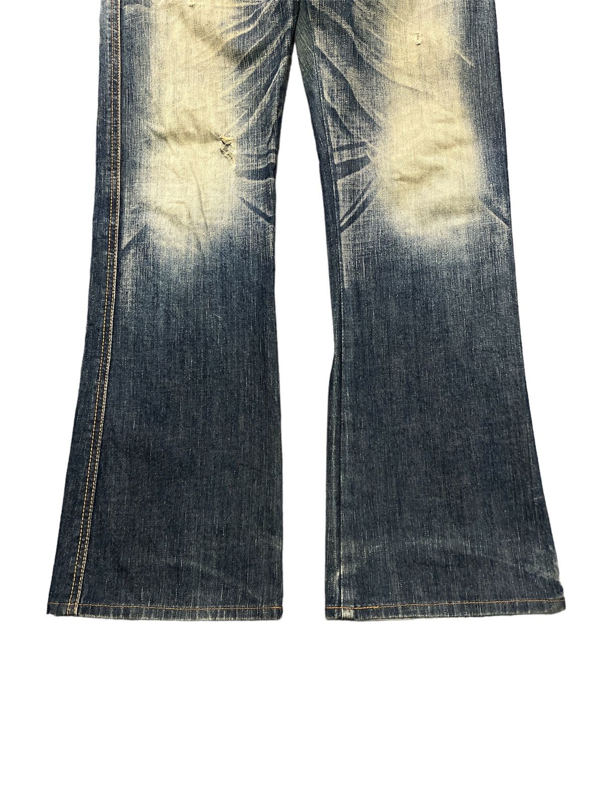 Japanese Brand RUSTY🔥EDWIN BLUE TRIP THRASHED RIPPED DENIM PANT Size US 29 - 3 Thumbnail