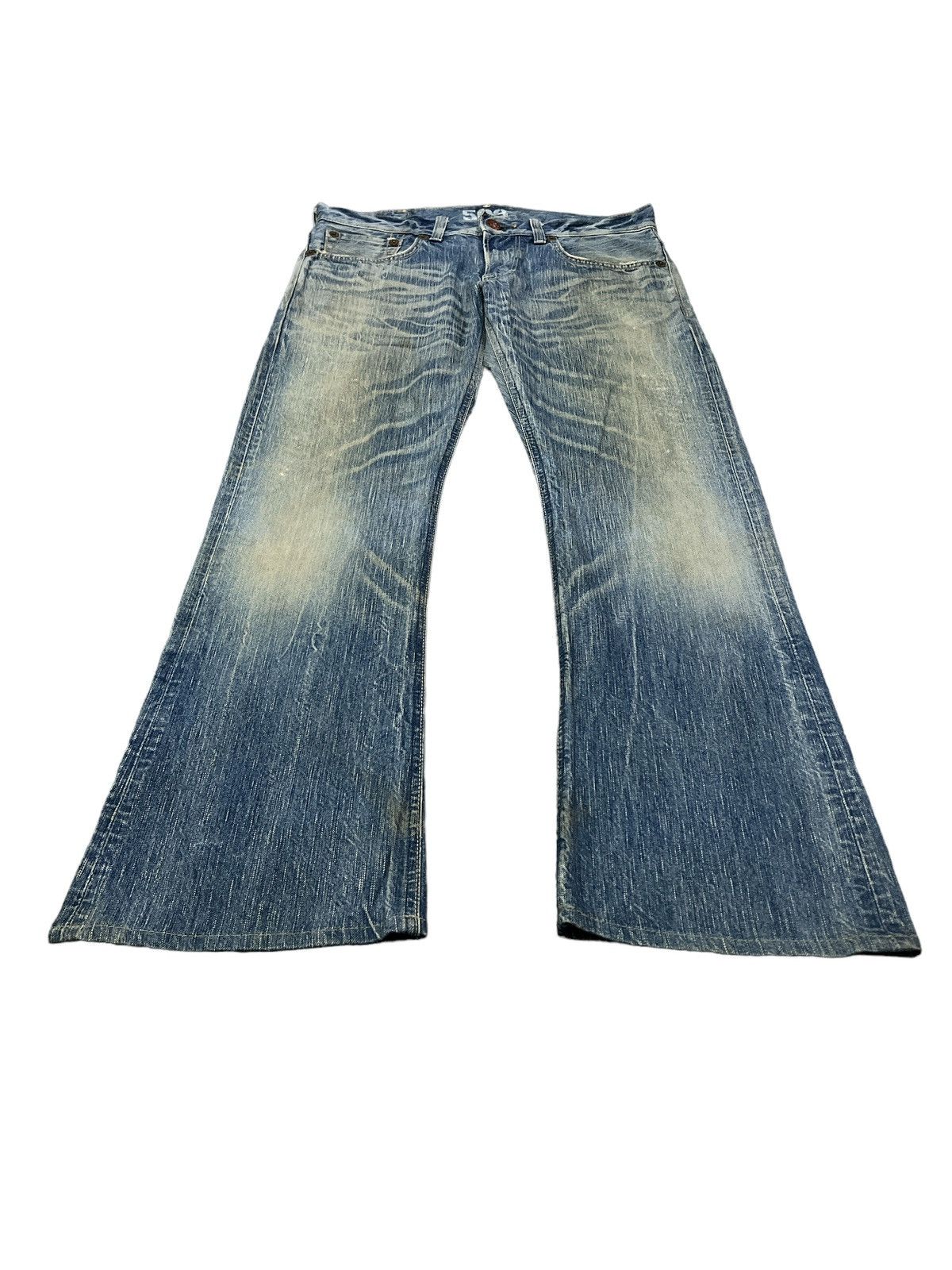 If Six Was Nine FLARED💥EDWIN 503 DISTRESSED DENIM PANT Size US 33 - 4 Thumbnail