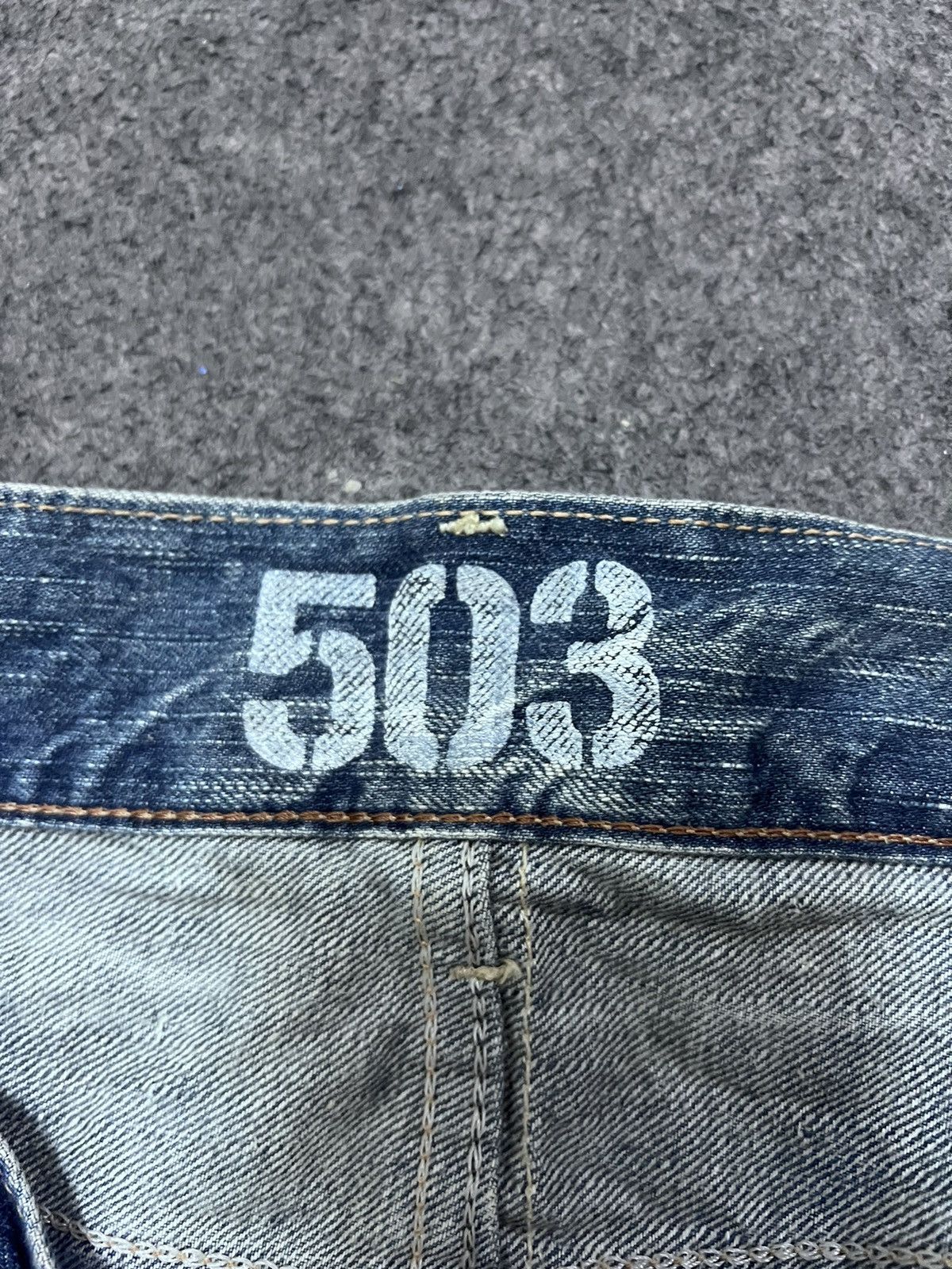 If Six Was Nine FLARED💥EDWIN 503 DISTRESSED DENIM PANT Size US 33 - 8 Thumbnail