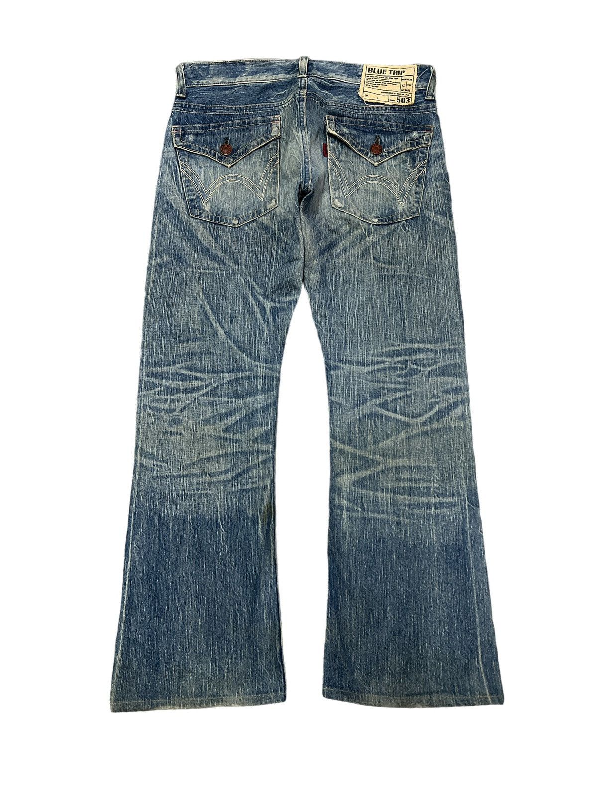 If Six Was Nine FLARED💥EDWIN 503 DISTRESSED DENIM PANT Size US 33 - 6 Thumbnail