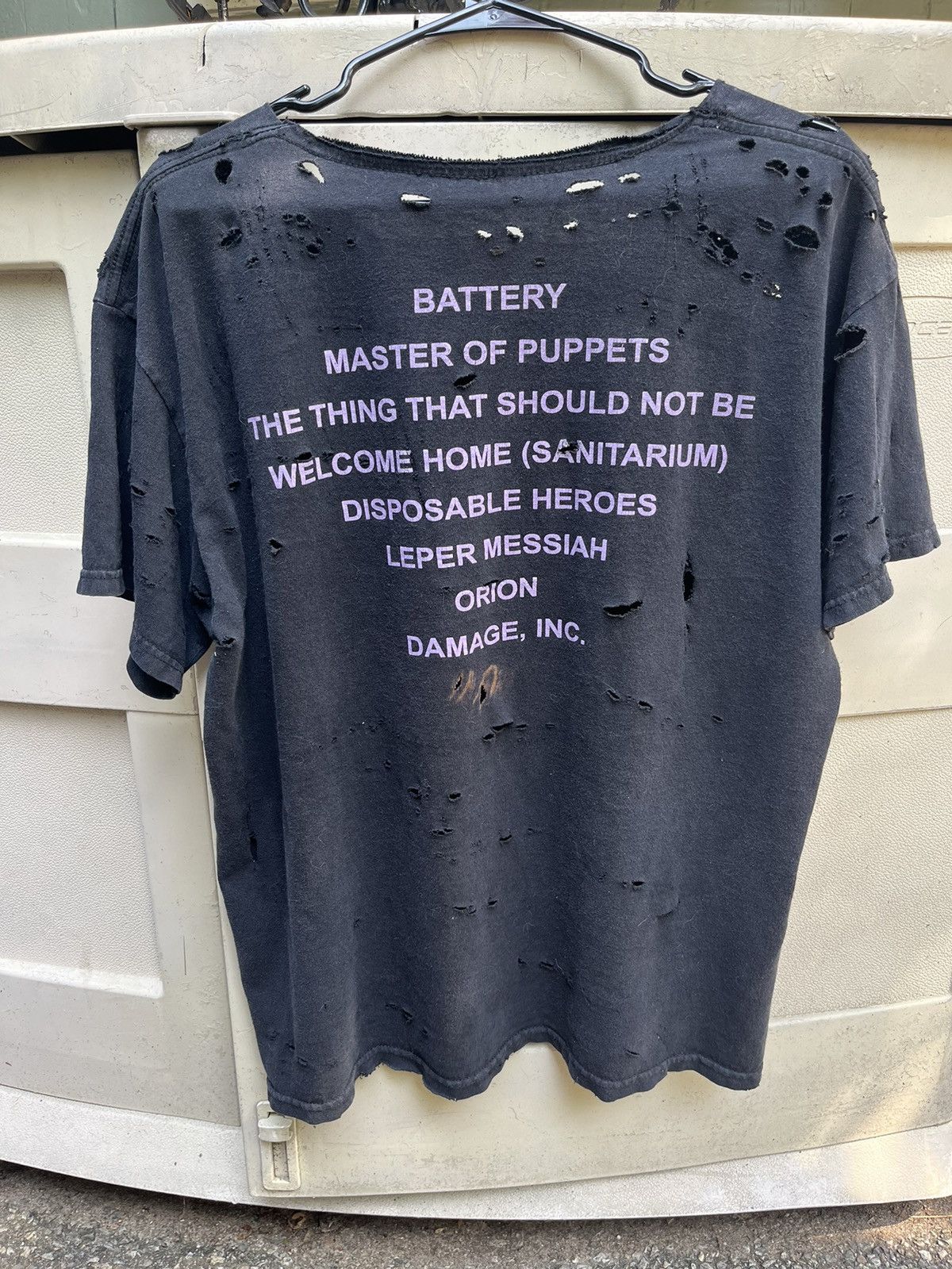 Japanese Brand × Vintage Vintage Metallica “Master Of Puppets” Distressed Welders tee Size US L / EU 52-54 / 3 - 1 Thumbnail