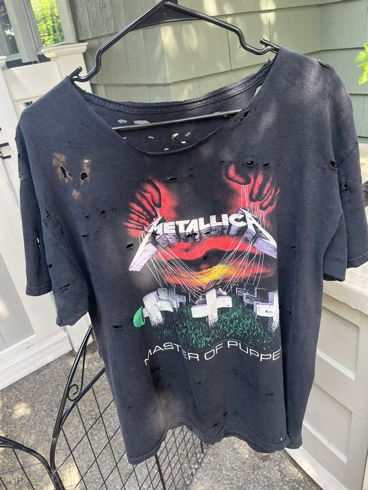 Japanese Brand × Vintage Vintage Metallica “Master Of Puppets” Distressed Welders tee Size US L / EU 52-54 / 3 - 3 Thumbnail