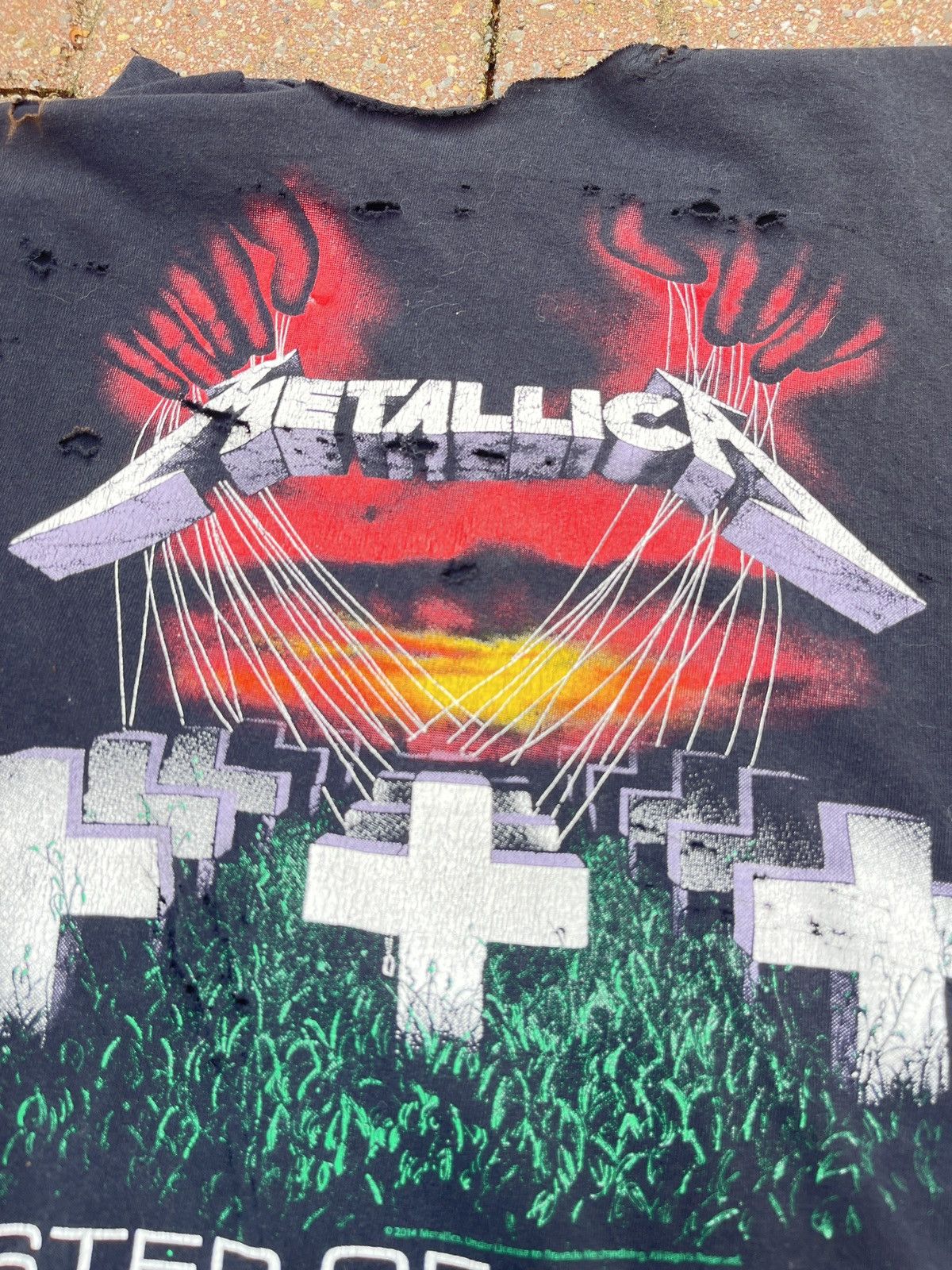 Japanese Brand × Vintage Vintage Metallica “Master Of Puppets” Distressed Welders tee Size US L / EU 52-54 / 3 - 11 Thumbnail