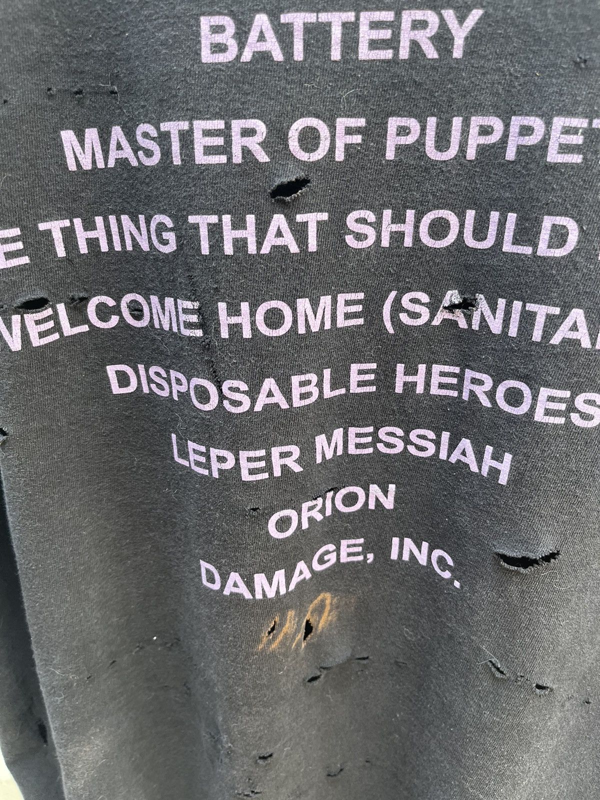 Japanese Brand × Vintage Vintage Metallica “Master Of Puppets” Distressed Welders tee Size US L / EU 52-54 / 3 - 8 Thumbnail