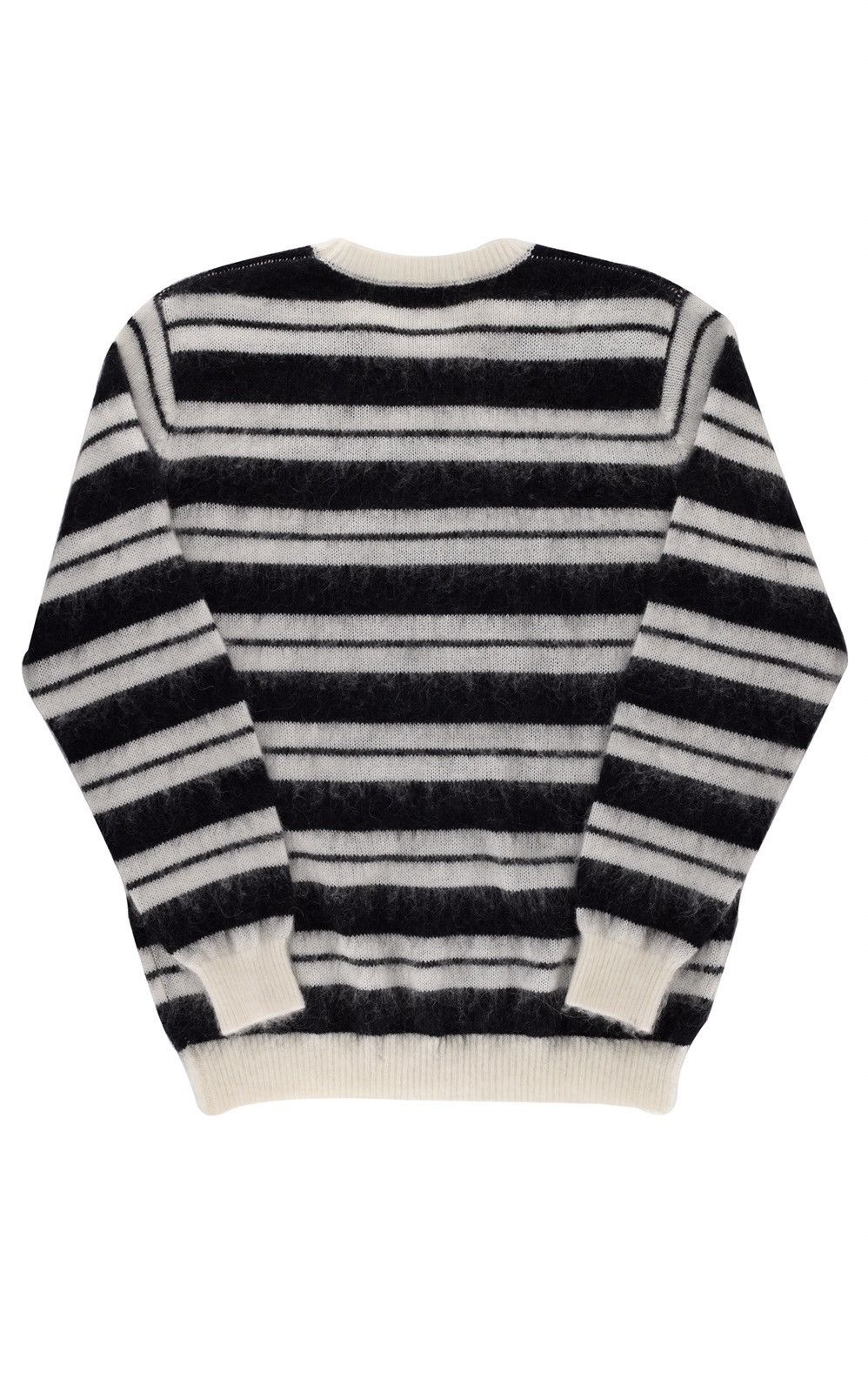 Vintage Striped Mohair Knit Sweater Black/White Size US L / EU 52-54 / 3 - 4 Thumbnail