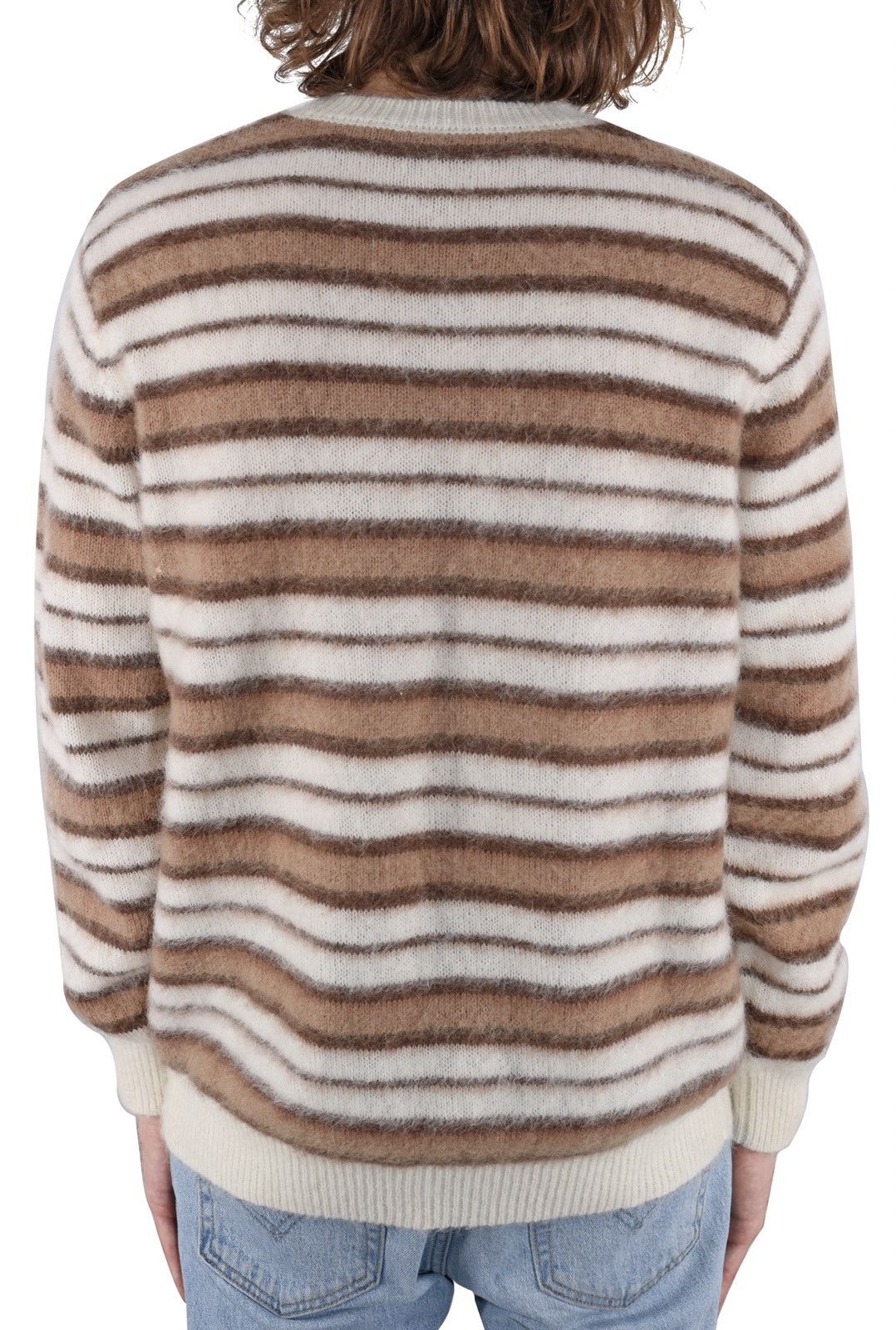 Vintage Striped Mohair Knit Sweater Mocha Size US XXL / EU 58 / 5 - 6 Thumbnail