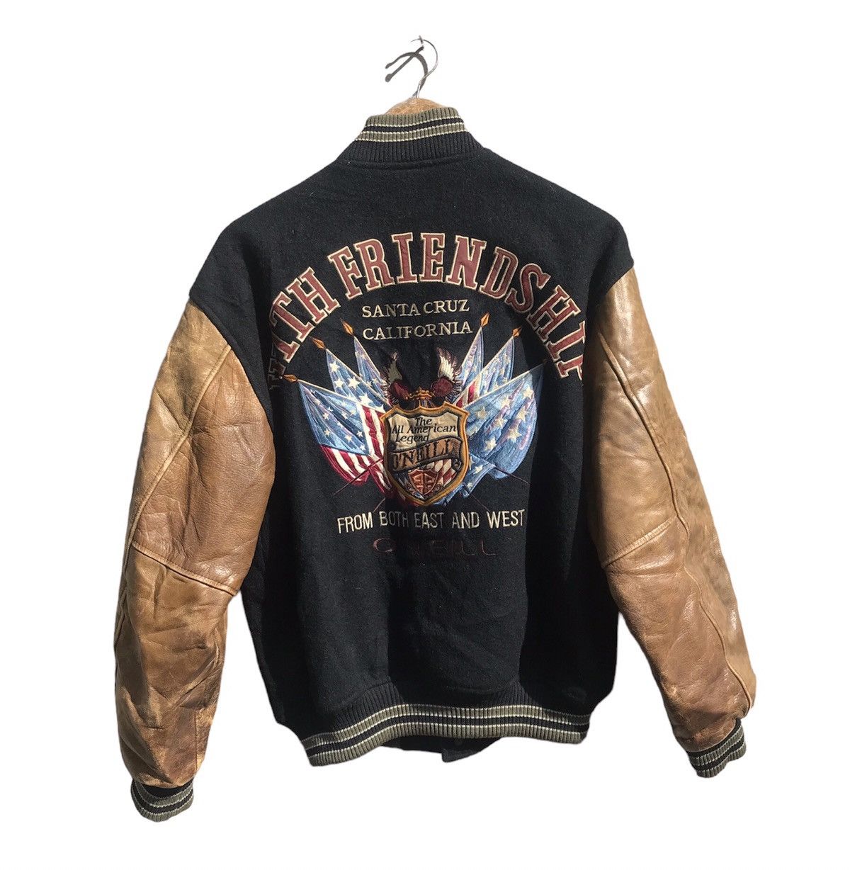 O'Neill RARE VINTAGE SANTA CRUZ O’NEILL VARSITY LEATHER SLEEVE JCKT Size US M / EU 48-50 / 2 - 1 Thumbnail