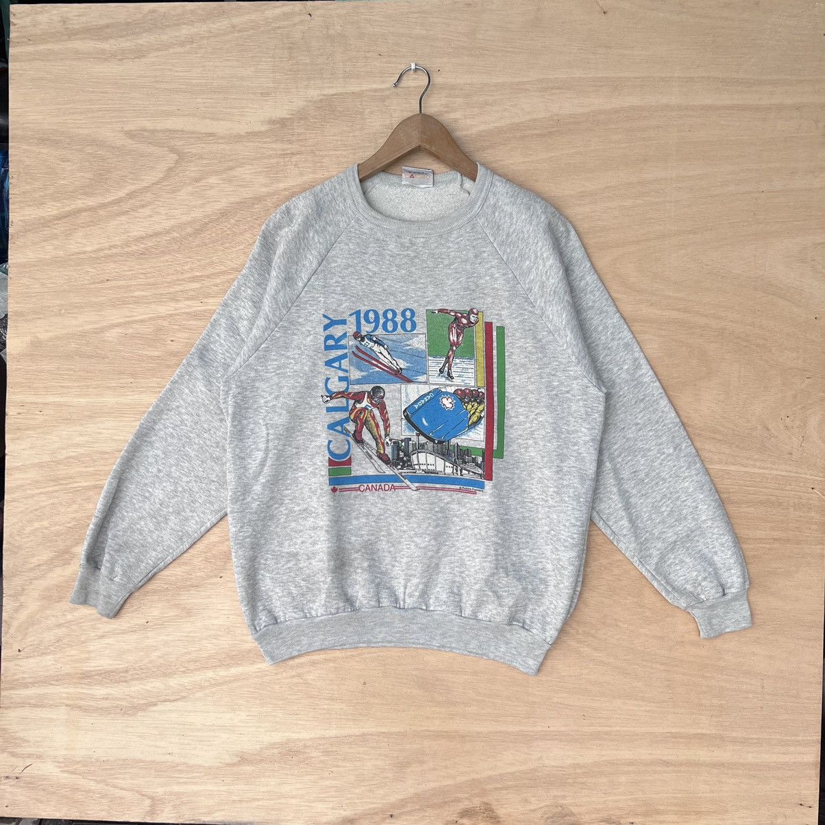 Vintage VINTAGE SWEATSHIRT CANADA CALGARY 1988 Size US XL / EU 56 / 4 - 1 Thumbnail