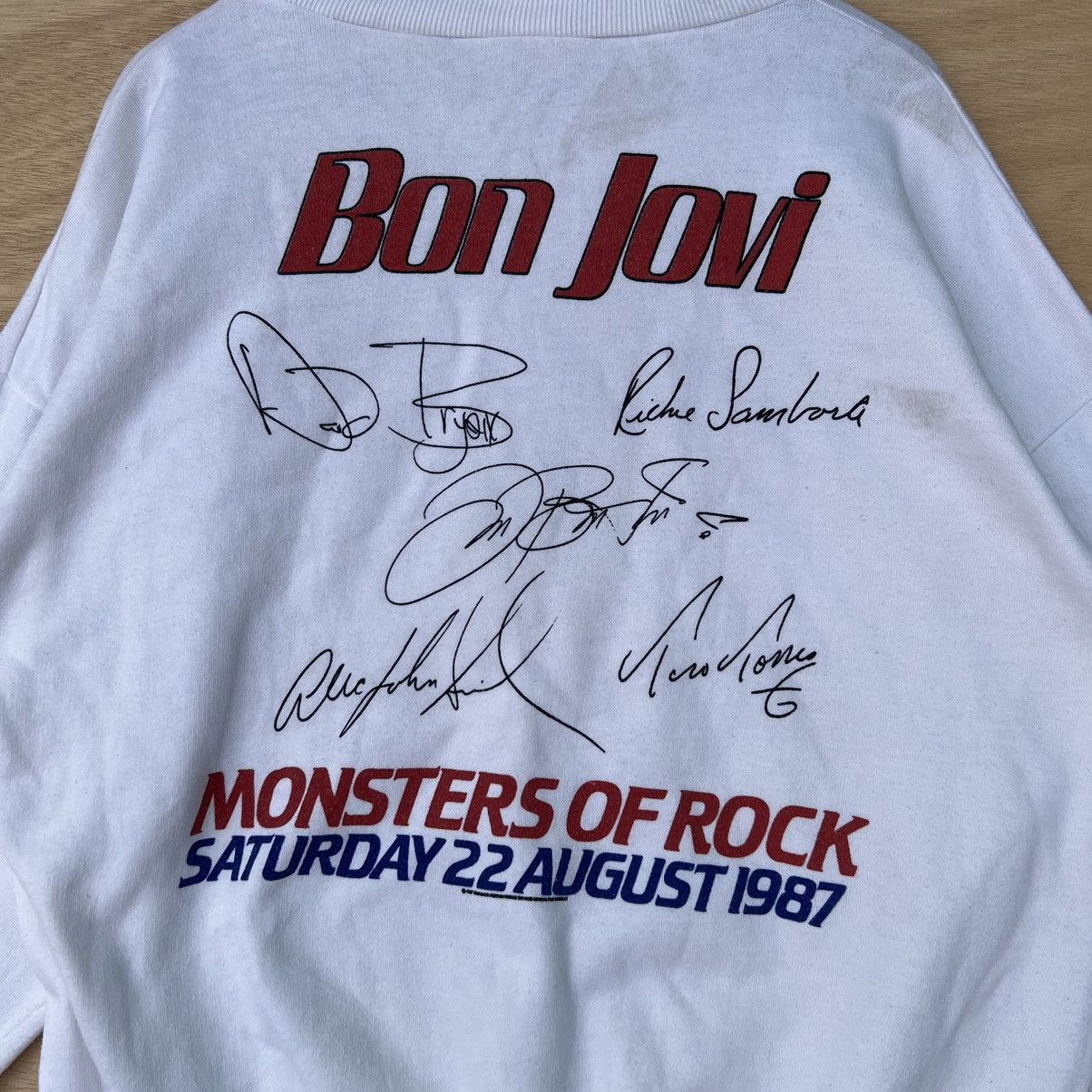 Band Tees × Bon Jovi × Vintage VINTAGE SWEATSHIRT BON JOVI MONSTERS OF ROCK 1987 Size US XL / EU 56 / 4 - 6 Thumbnail