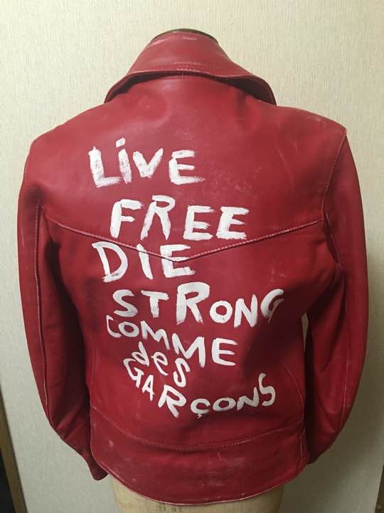 Comme des Garcons Comme Des Garcons x Lewis Leathers Live Free Die Strong Rare Leather Jacket Grailed