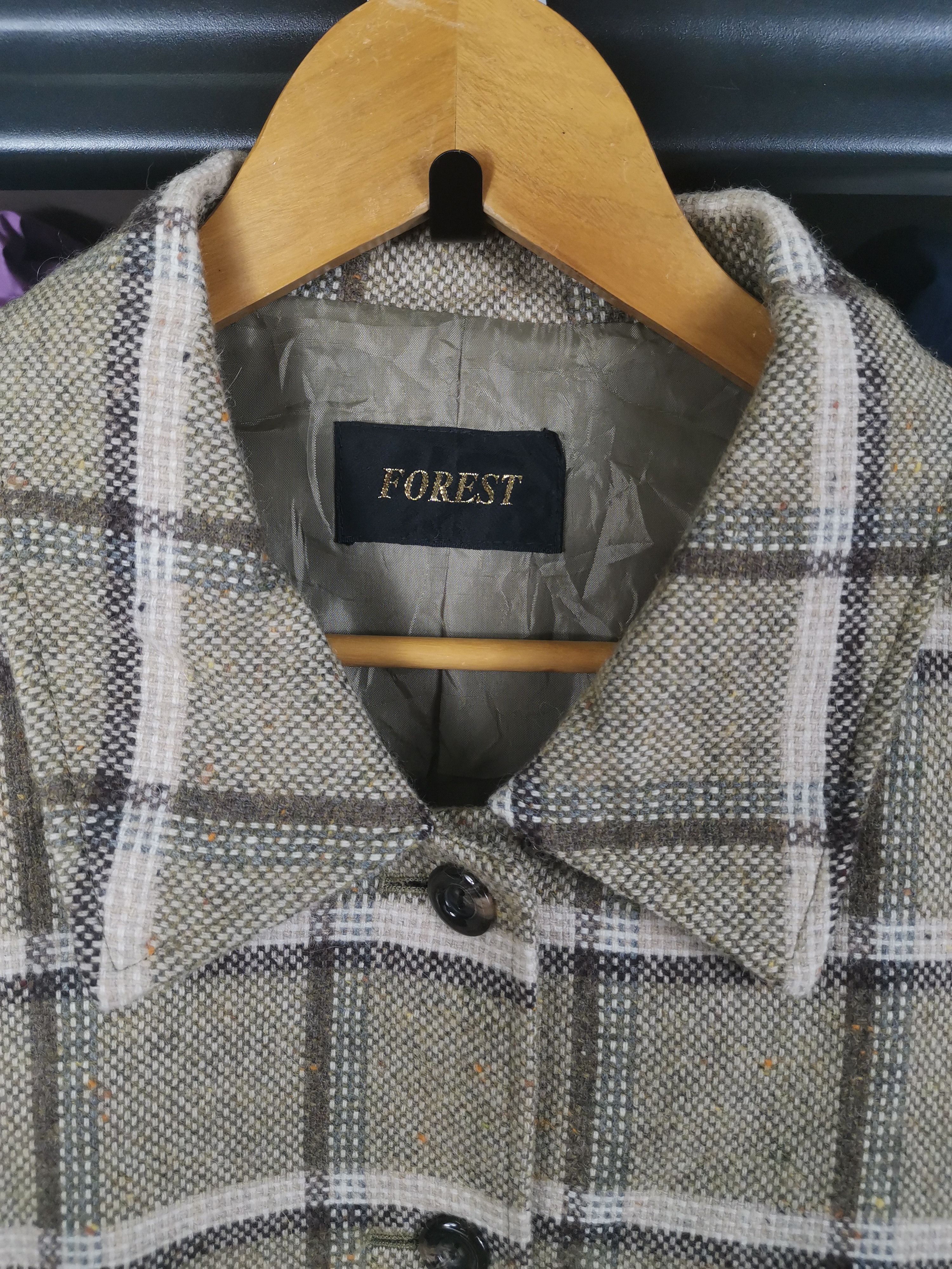 Japanese Brand Vintage Japanese Brand Forest Chekered Wool Chore Jacket Size US L / EU 52-54 / 3 - 3 Thumbnail