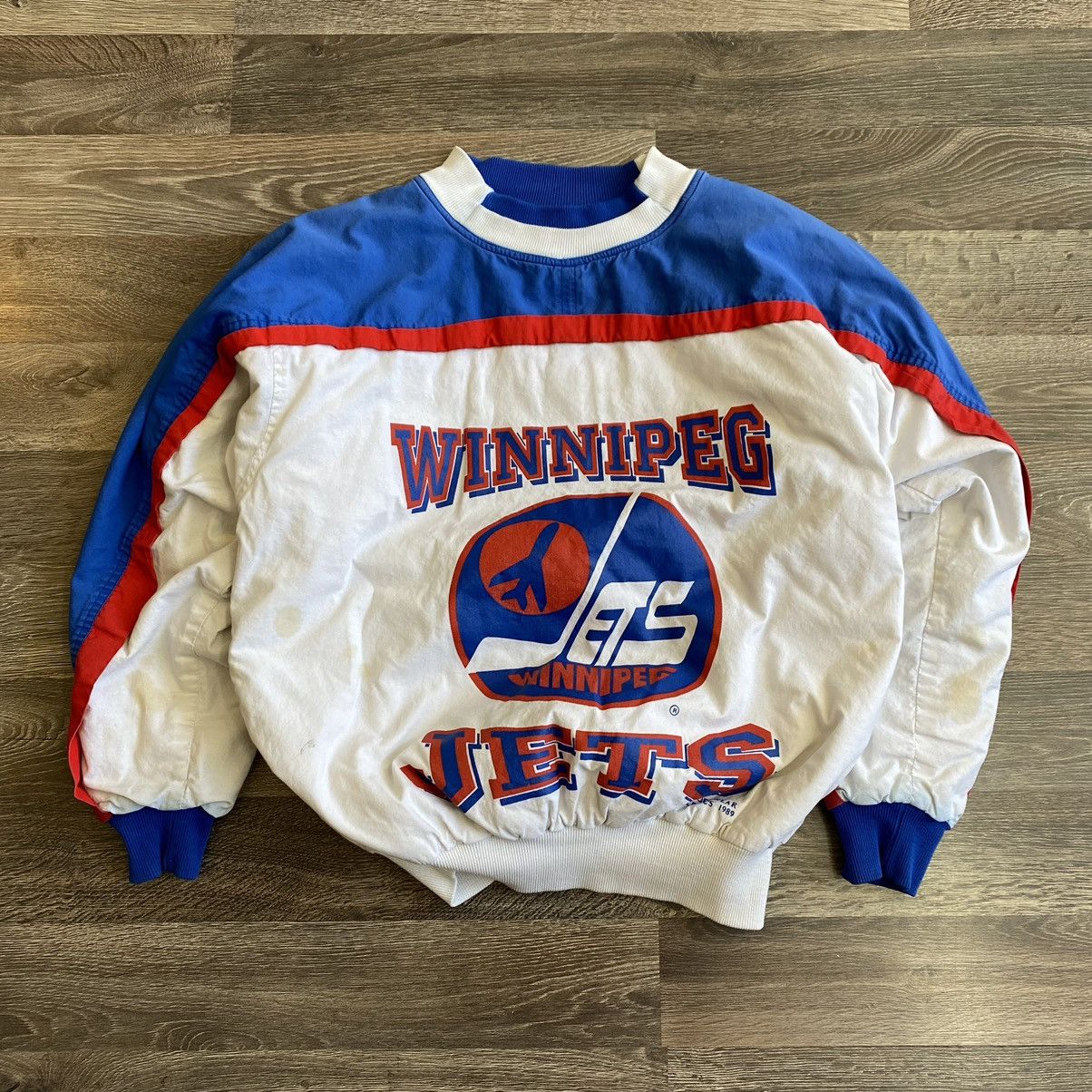 CustomCat Winnipeg Jets Vintage NHL Crewneck Sweatshirt Sport Grey / XL