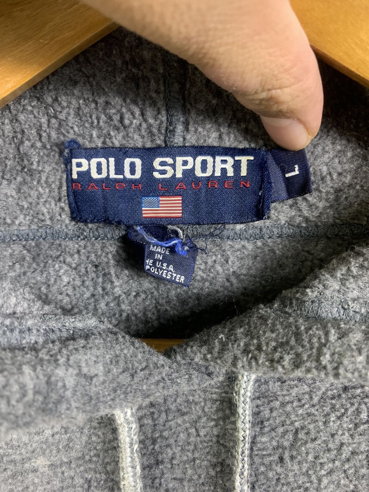 Polo Ralph Lauren Vintage 90s Polo Sport USA Sherpa Pullover Hoodie Size US L / EU 52-54 / 3 - 5 Thumbnail