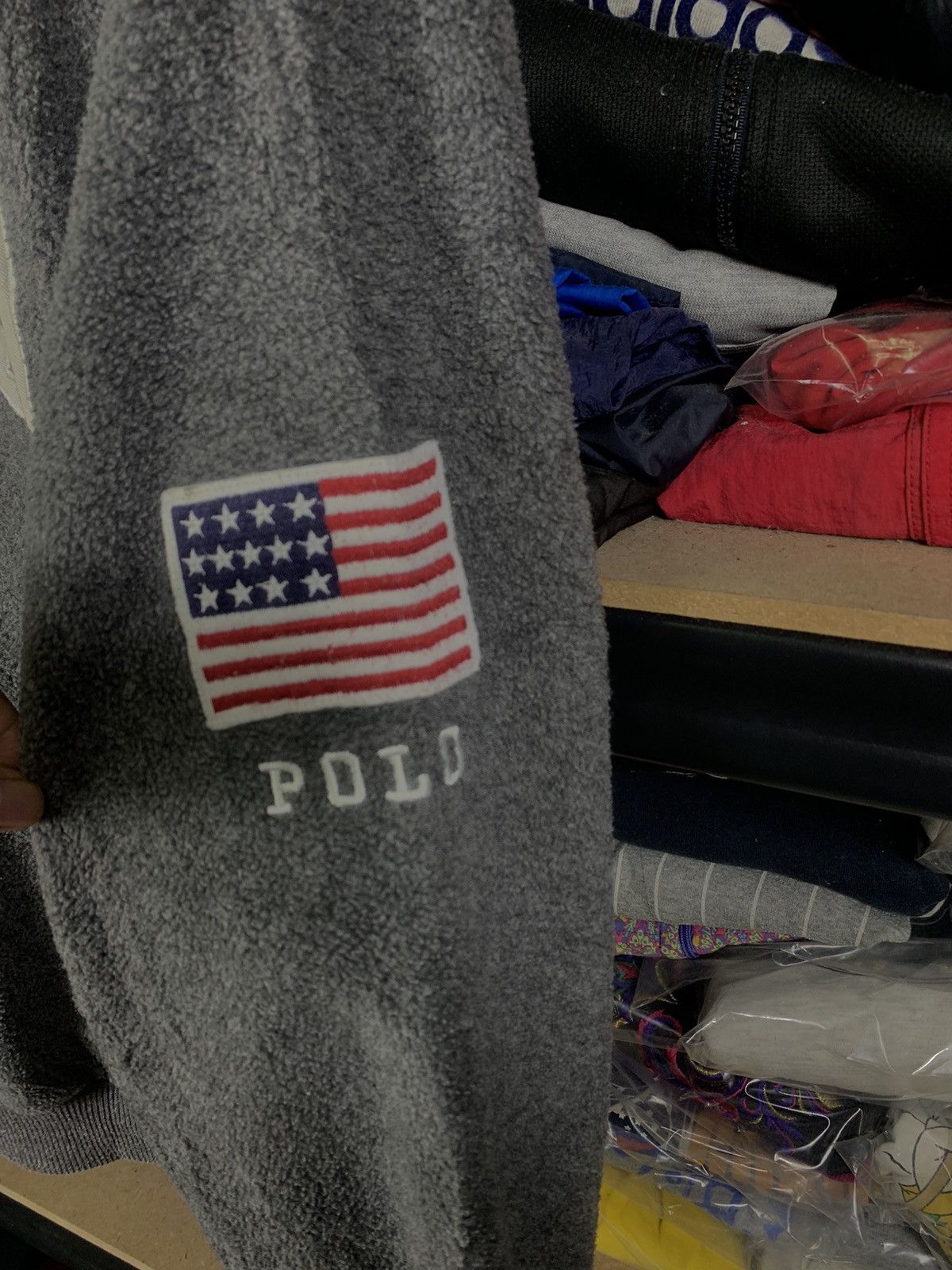 Polo Ralph Lauren Vintage 90s Polo Sport USA Sherpa Pullover Hoodie Size US L / EU 52-54 / 3 - 2 Thumbnail
