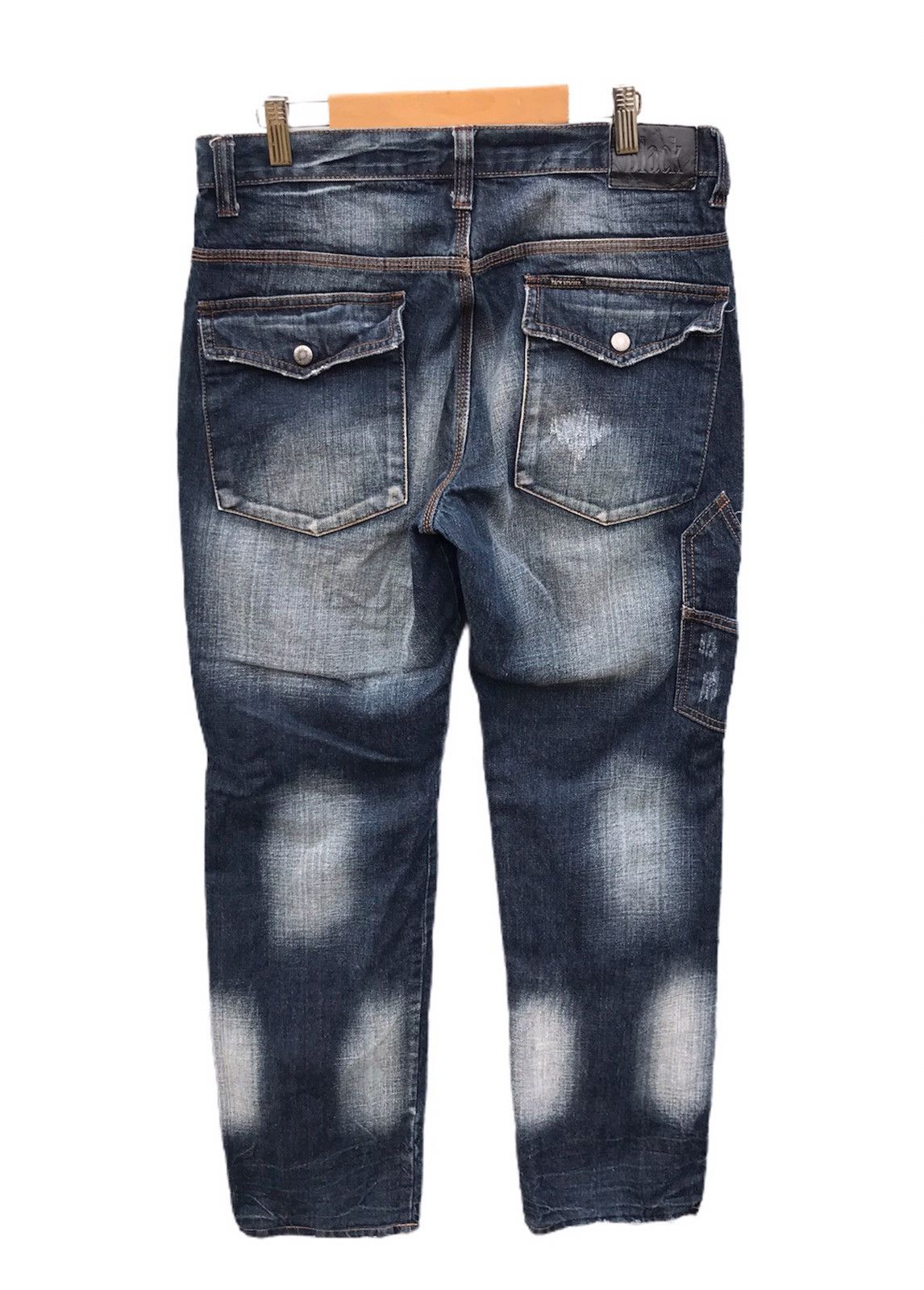 Hysteric Glamour 30x32 Black Back number double knee distressed jeans rare Size US 30 / EU 46 - 2 Thumbnail
