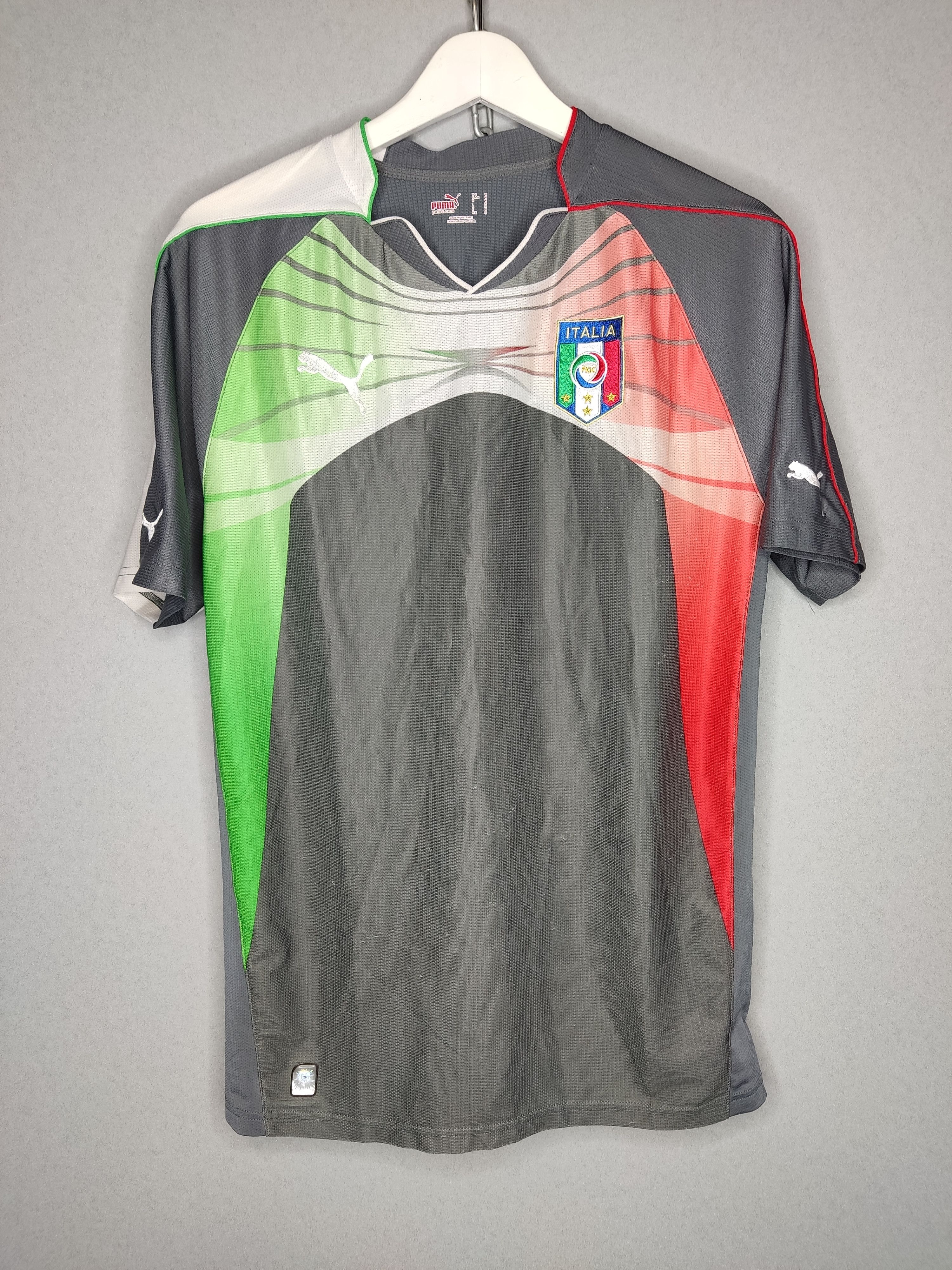 image of 1 Buffon Puma 2010 Italy Grey Goalkeeper Football Shirt, Men's (Size Medium)