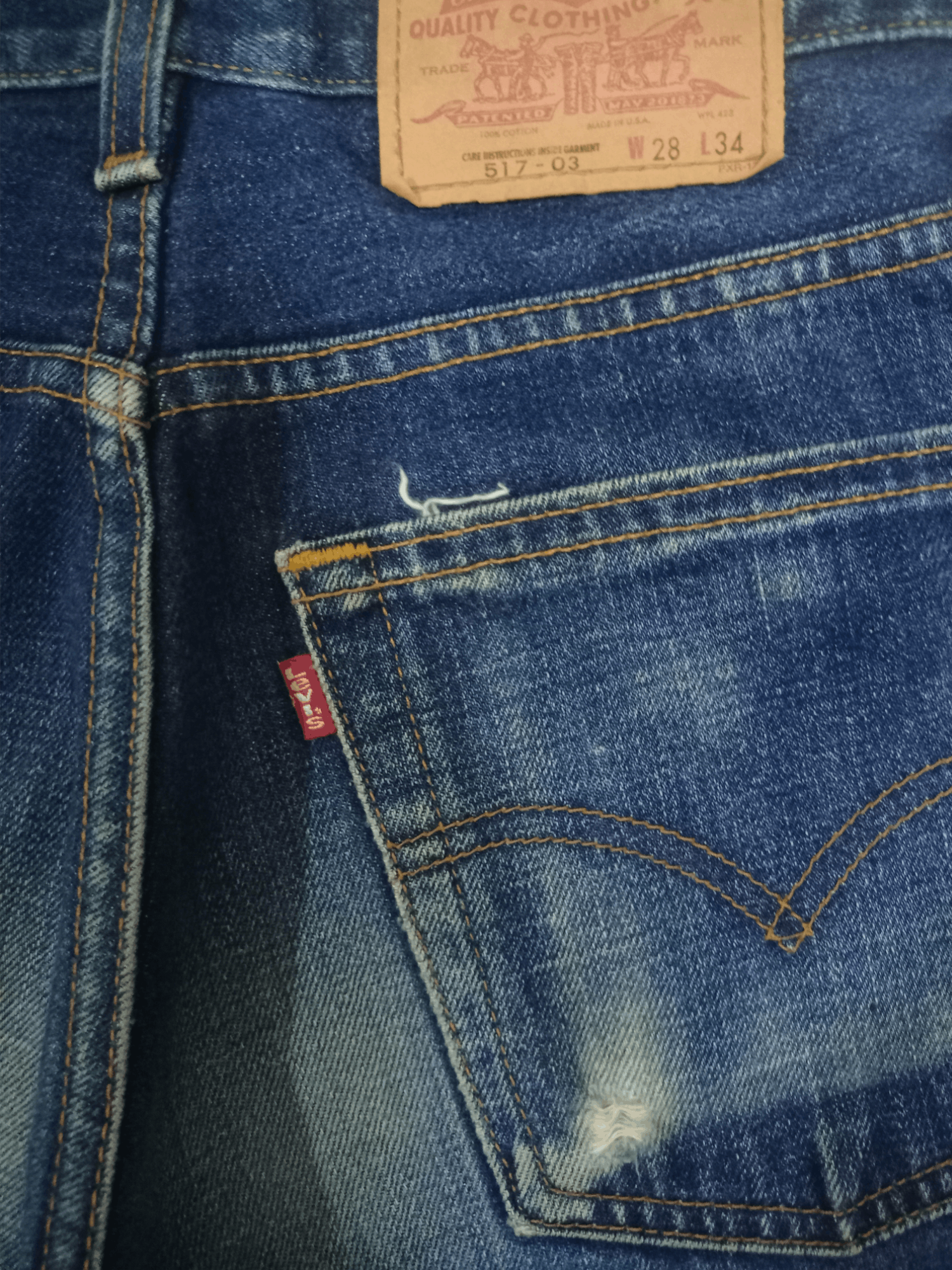 Levi's Vintage 90s Levis 517 Bootcut Lean Style Blue Wash Jeans Size US 26 / EU 42 - 5 Thumbnail