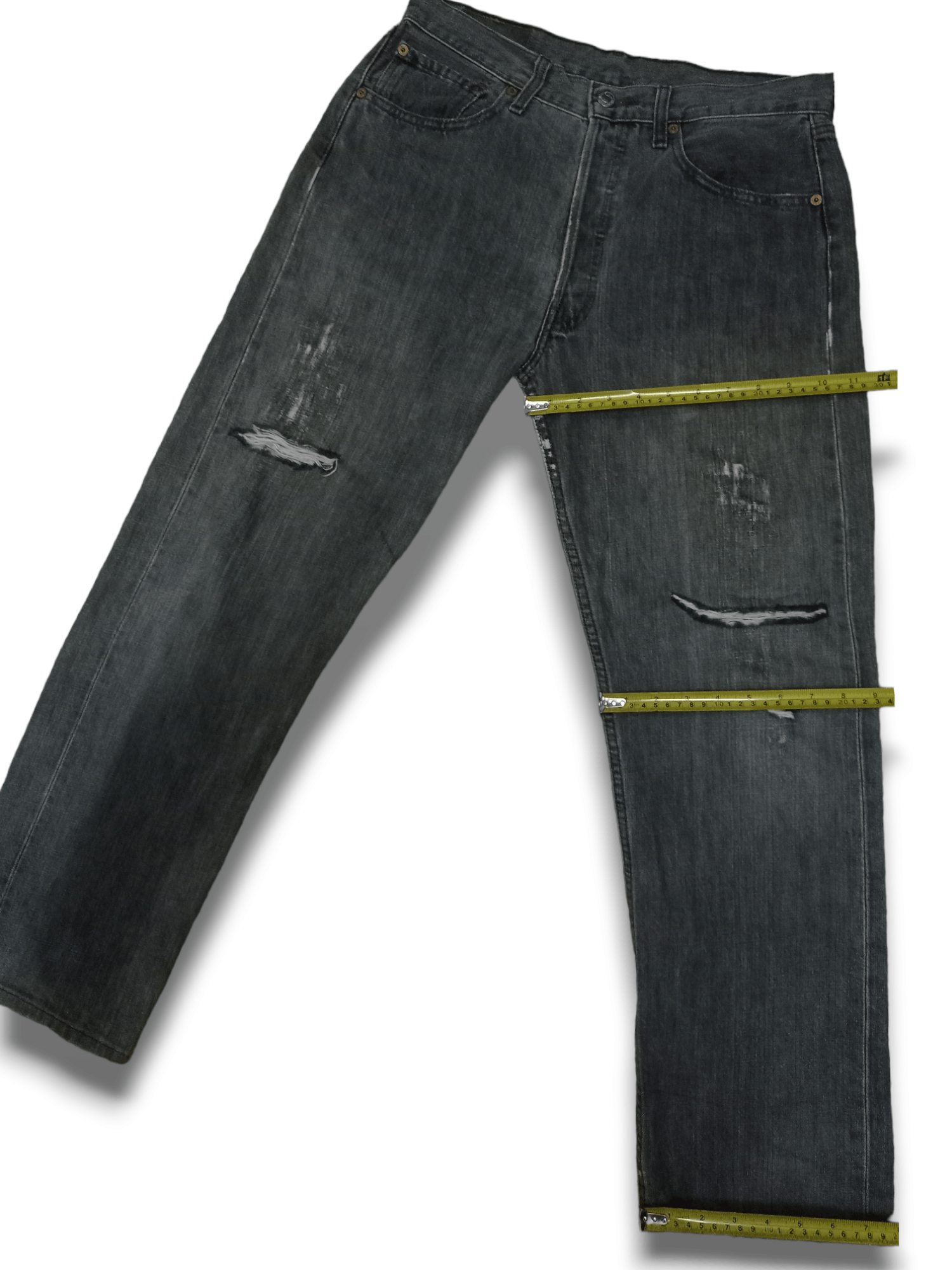 Levi's × Levi's Vintage Clothing Vintage 90s Levis 501 Button Fly Distressed Loose Jeans Size US 31 - 12 Thumbnail