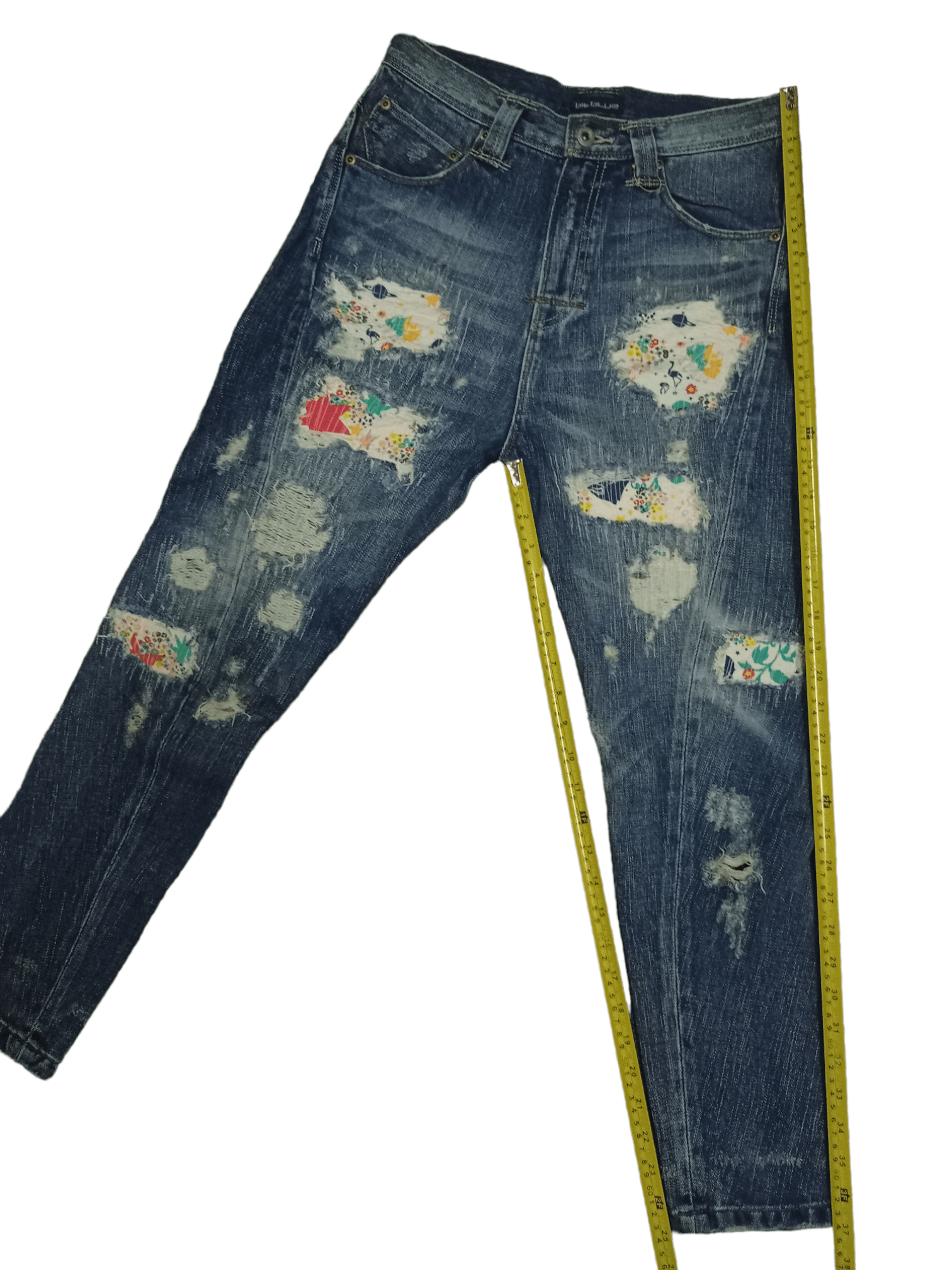 Japanese Brand Vintage Japanese Brand Buckle Back Sashiko Boro Jeans Size US 28 / EU 44 - 9 Thumbnail