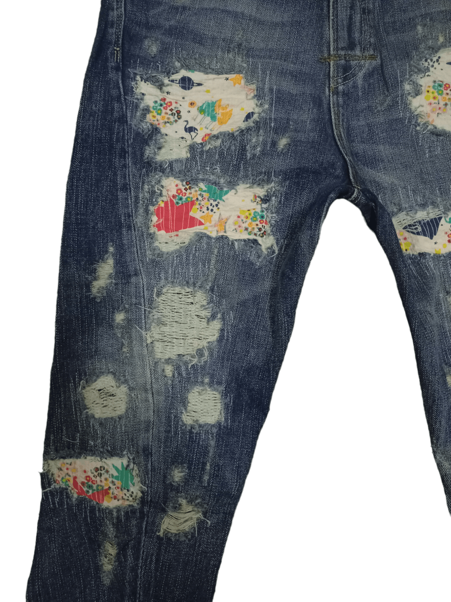 Japanese Brand Vintage Japanese Brand Buckle Back Sashiko Boro Jeans Size US 28 / EU 44 - 5 Thumbnail
