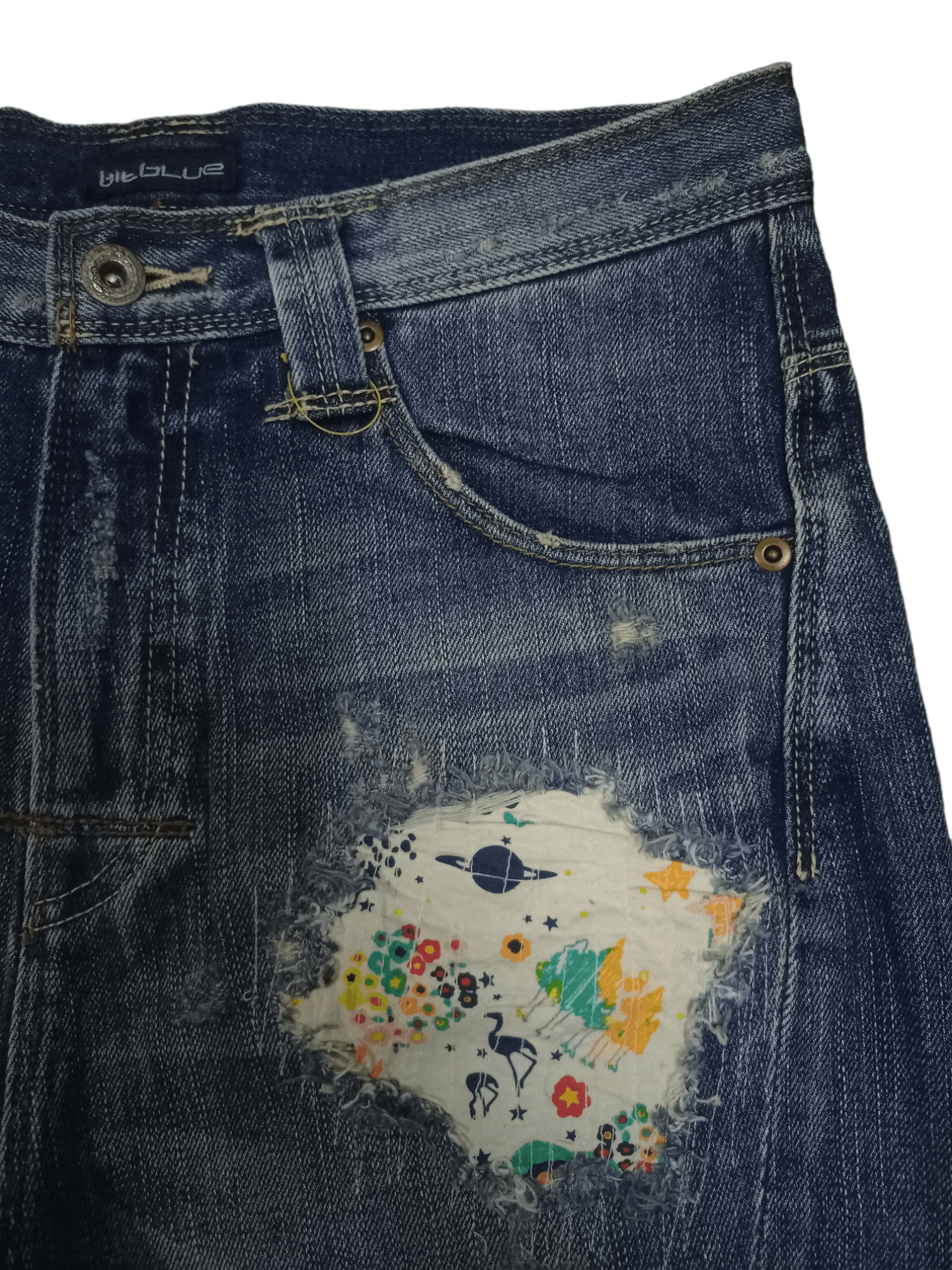 Japanese Brand Vintage Japanese Brand Buckle Back Sashiko Boro Jeans Size US 28 / EU 44 - 4 Thumbnail