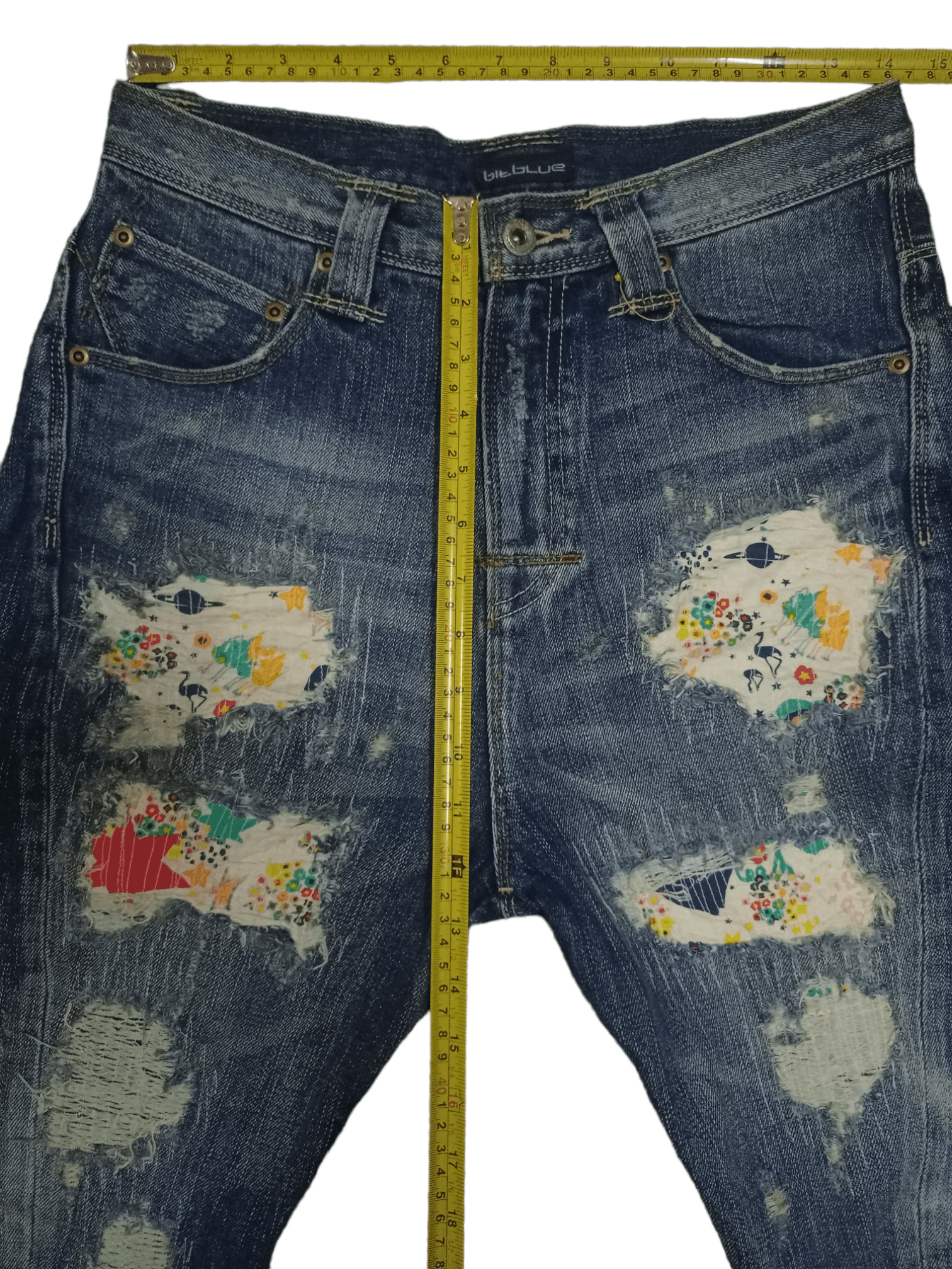 Japanese Brand Vintage Japanese Brand Buckle Back Sashiko Boro Jeans Size US 28 / EU 44 - 8 Thumbnail