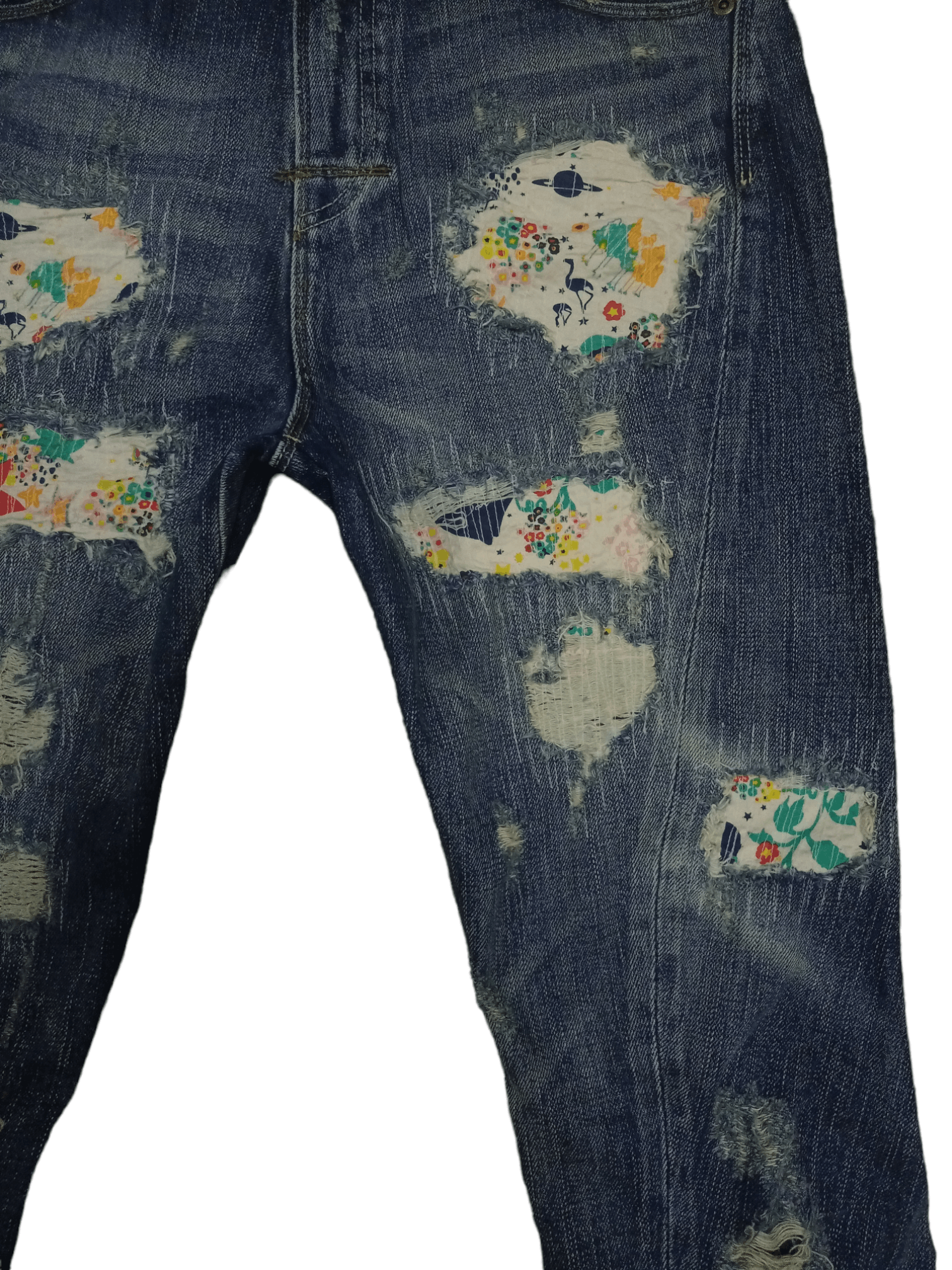 Japanese Brand Vintage Japanese Brand Buckle Back Sashiko Boro Jeans Size US 28 / EU 44 - 6 Thumbnail