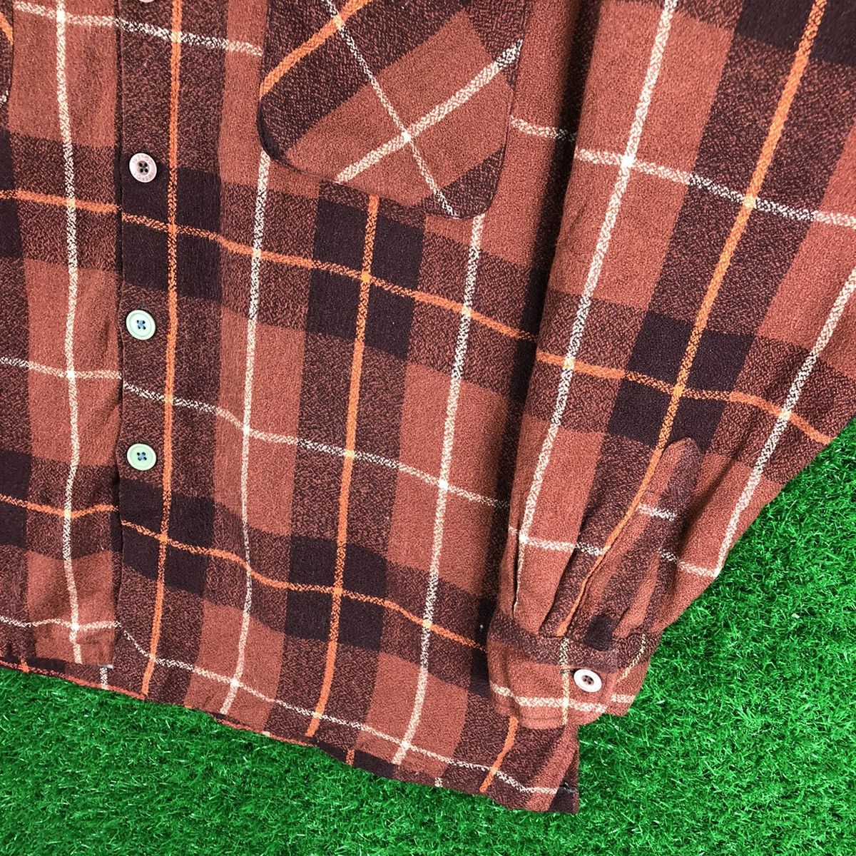 Japanese Brand Vintage 80's Wool Flannel Checker Quilted Lining by Jusfos Size US XXL / EU 58 / 5 - 3 Thumbnail