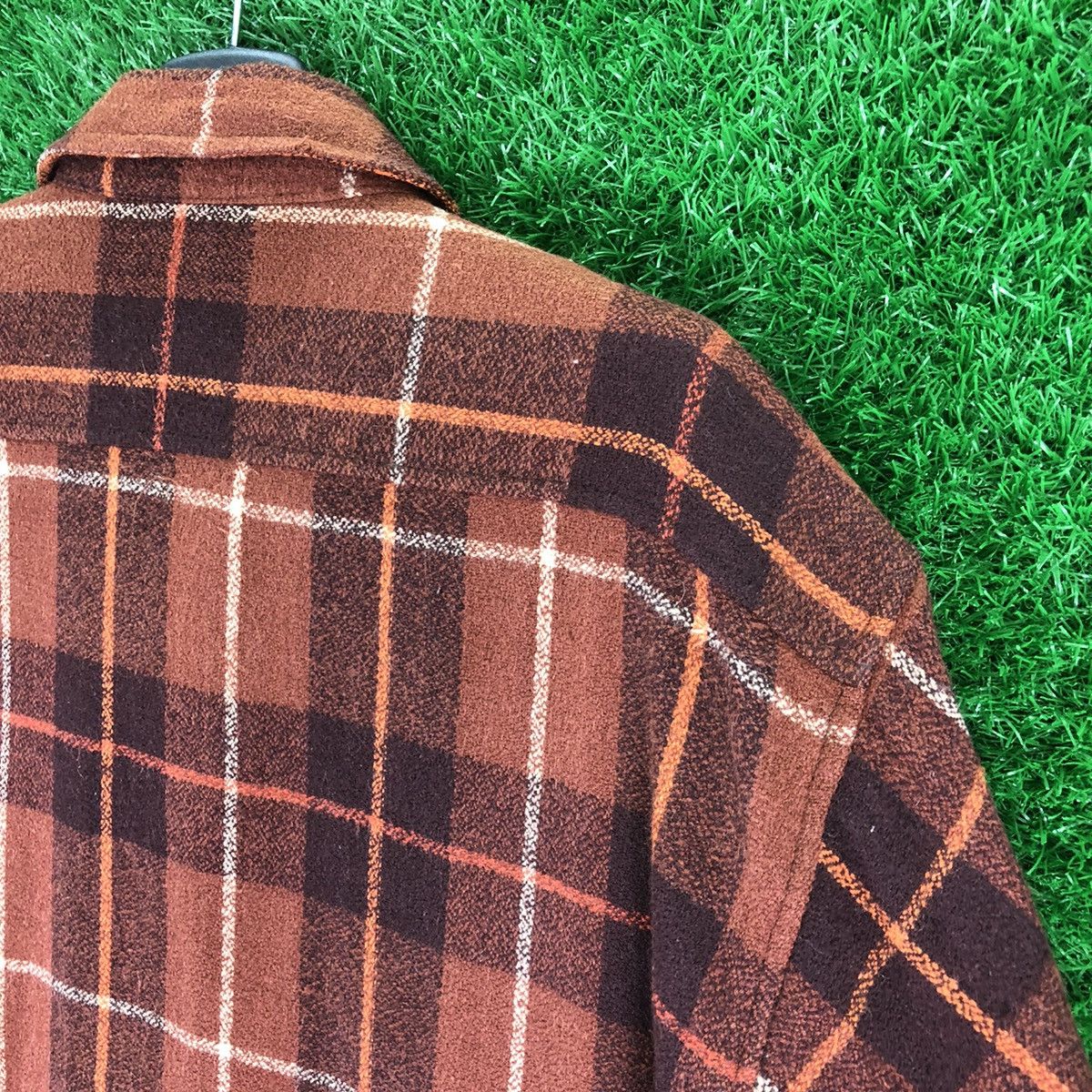 Japanese Brand Vintage 80's Wool Flannel Checker Quilted Lining by Jusfos Size US XXL / EU 58 / 5 - 5 Thumbnail