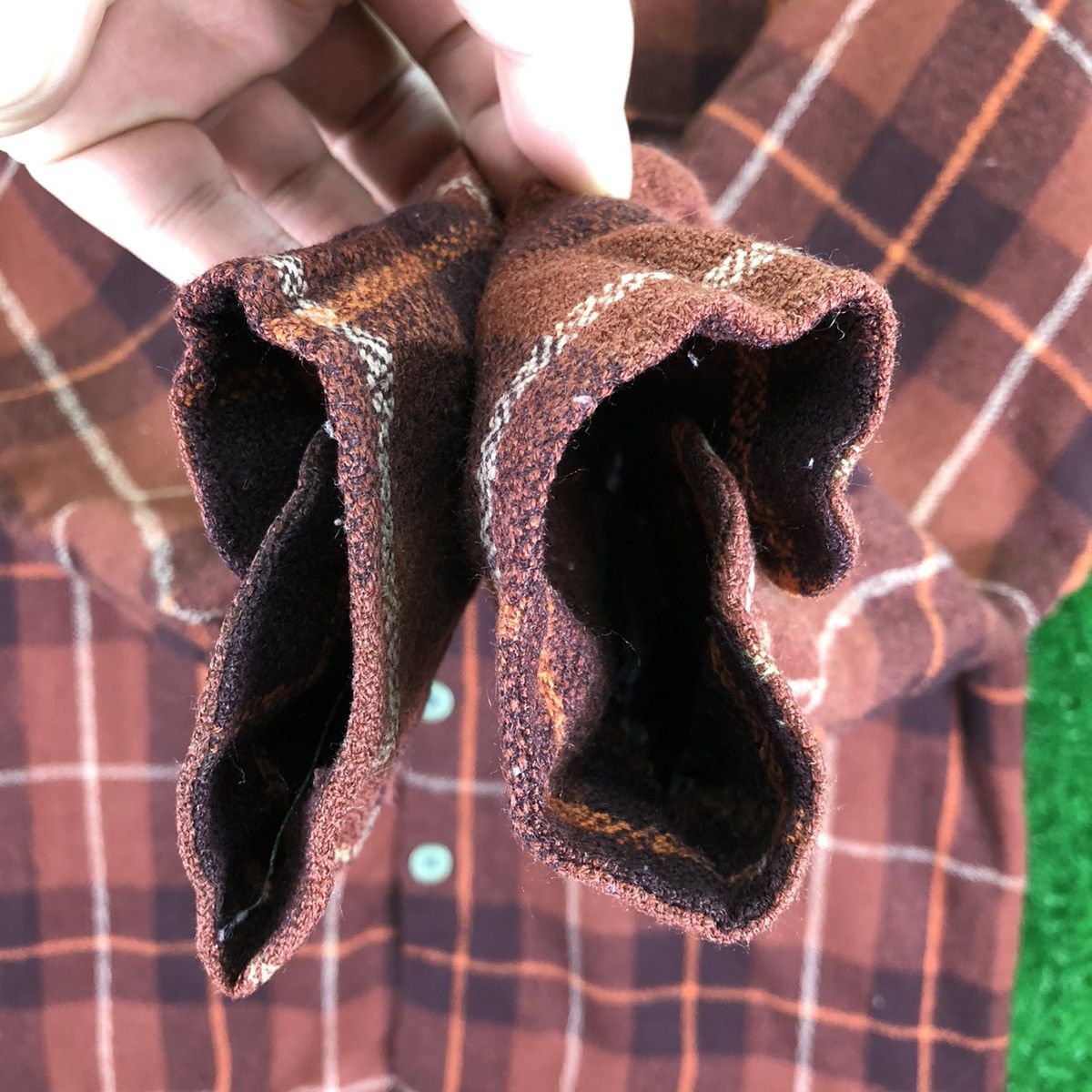 Japanese Brand Vintage 80's Wool Flannel Checker Quilted Lining by Jusfos Size US XXL / EU 58 / 5 - 9 Thumbnail