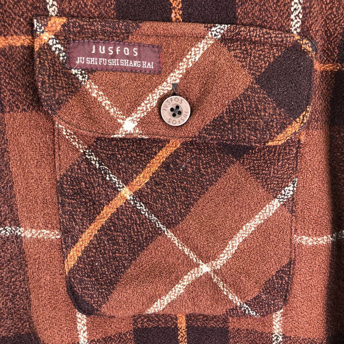 Japanese Brand Vintage 80's Wool Flannel Checker Quilted Lining by Jusfos Size US XXL / EU 58 / 5 - 7 Thumbnail