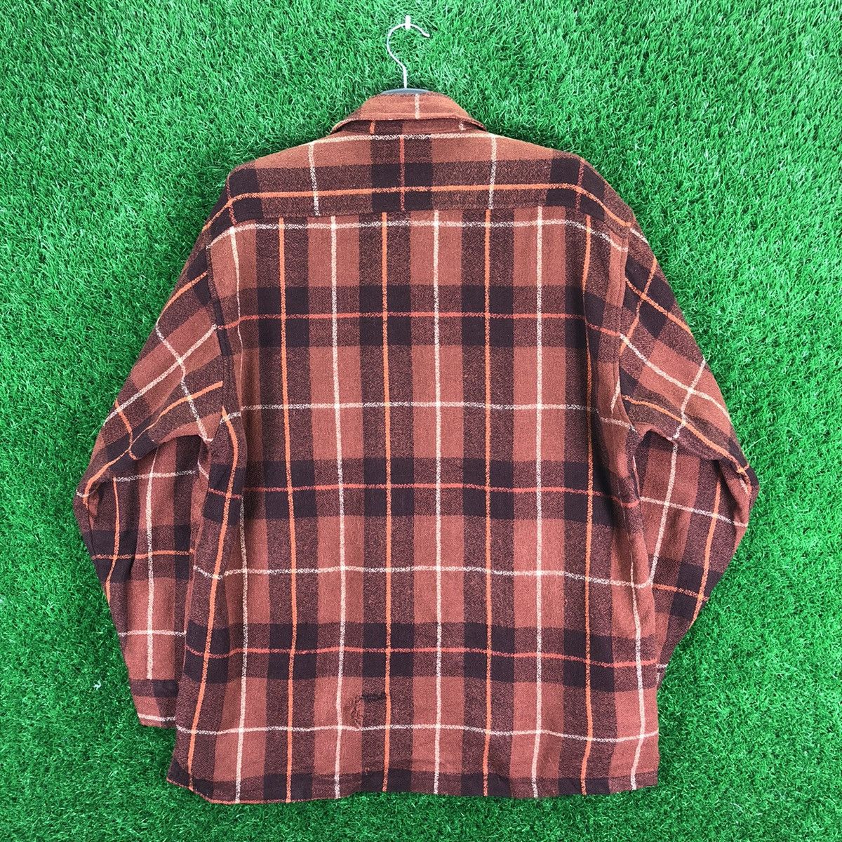 Japanese Brand Vintage 80's Wool Flannel Checker Quilted Lining by Jusfos Size US XXL / EU 58 / 5 - 4 Thumbnail