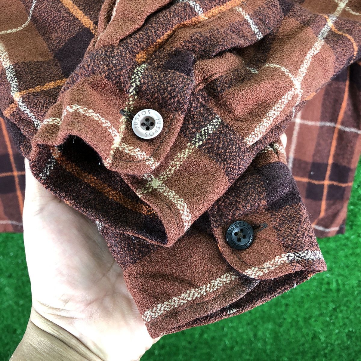 Japanese Brand Vintage 80's Wool Flannel Checker Quilted Lining by Jusfos Size US XXL / EU 58 / 5 - 10 Thumbnail