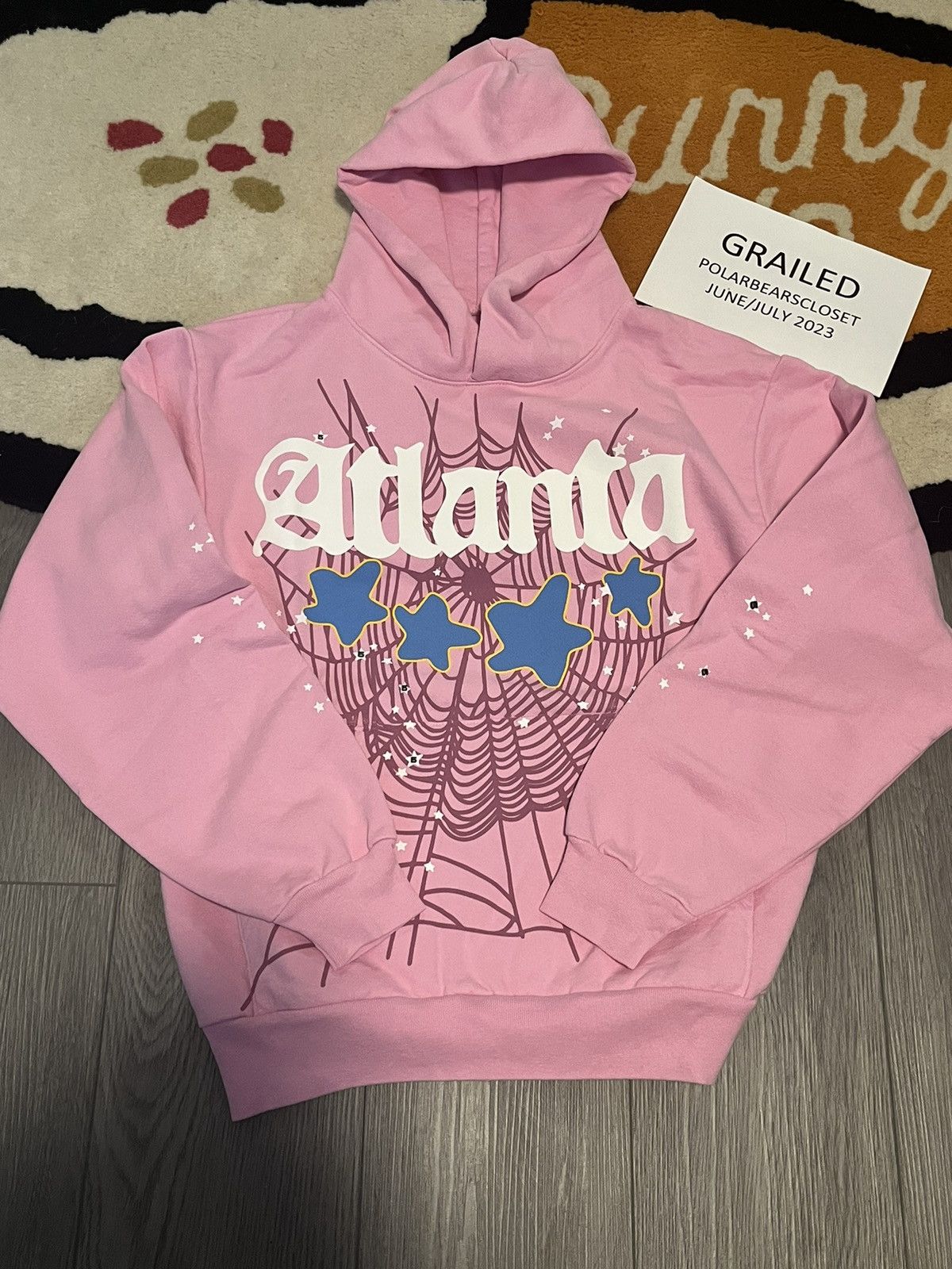 Sp5der Spider Sp5der Worldwide Pink Atlanta Hoodie | Grailed