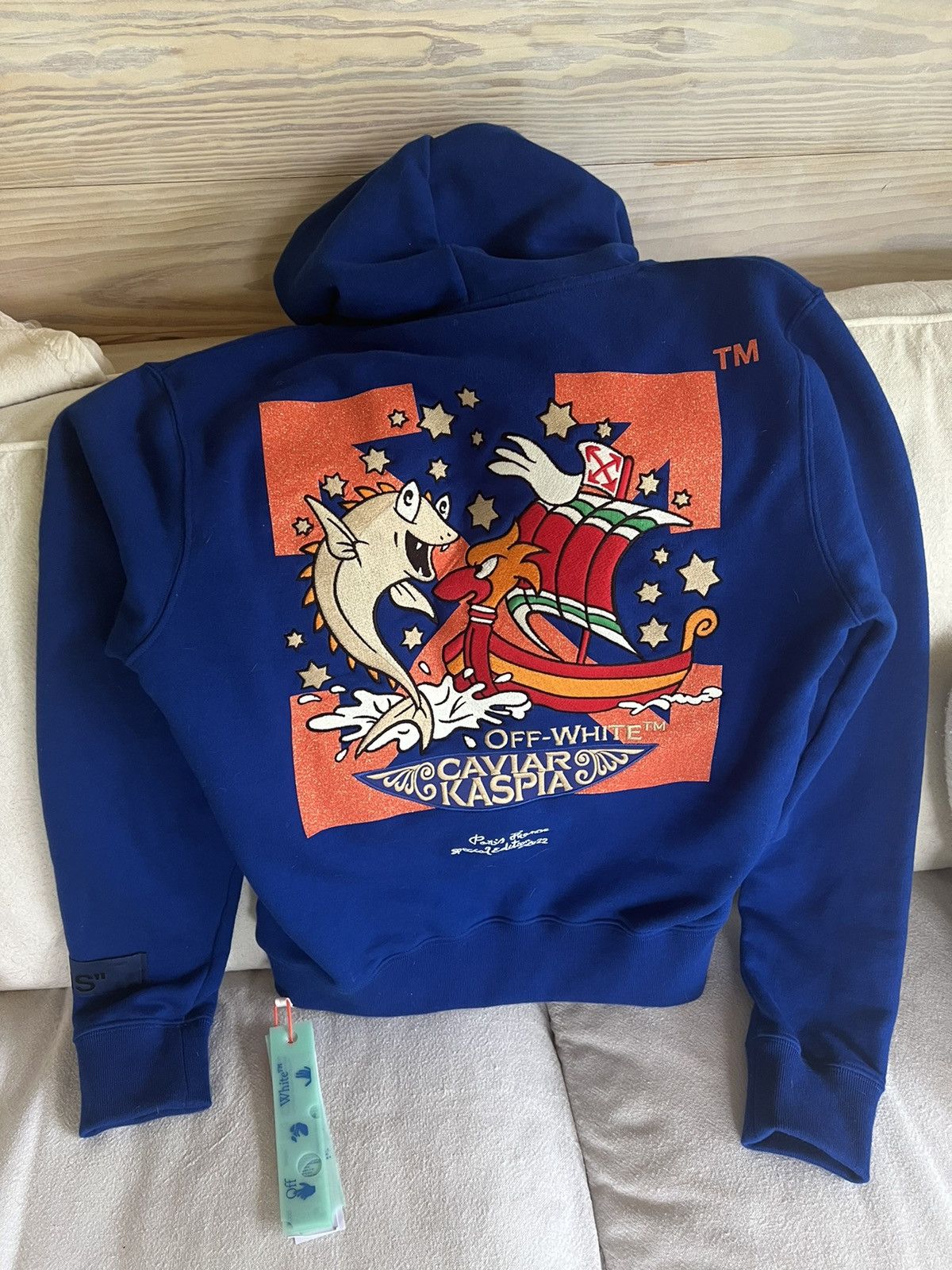image of Off White X Caviar Kaspia Capsule Collection in Blue, Men's (Size Small)