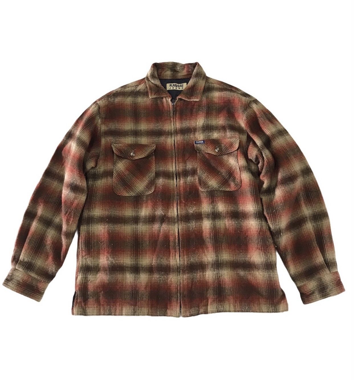 Kansai Yamamoto Kansai Jeans Checkered Wool Flannel Jacket Size US L / EU 52-54 / 3 - 1 Thumbnail