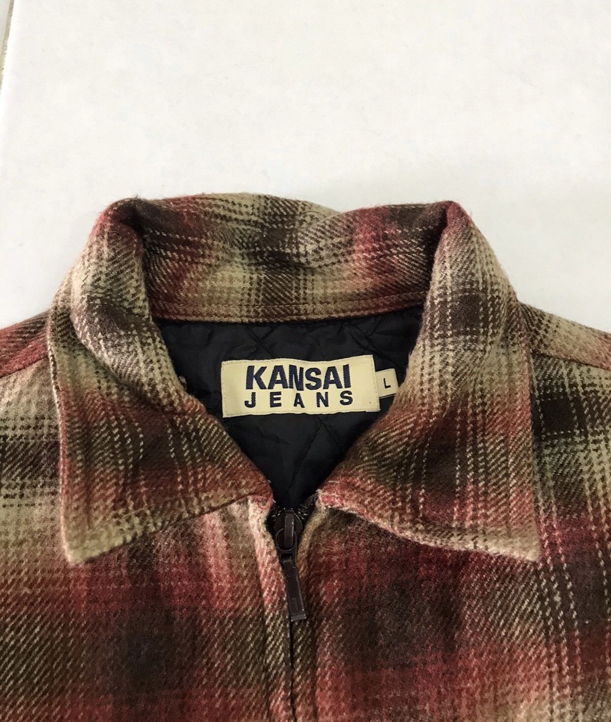 Kansai Yamamoto Kansai Jeans Checkered Wool Flannel Jacket Size US L / EU 52-54 / 3 - 4 Thumbnail