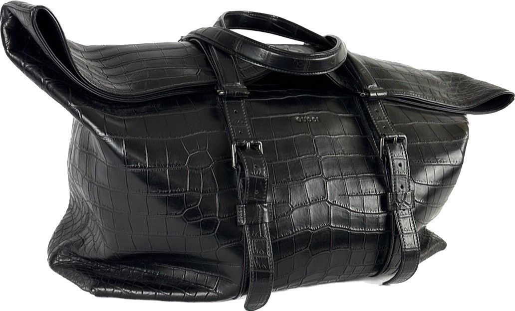 Gucci Gucci Crocodile Weekender Bag — Grey Crocodile | Brand New Size ONE SIZE - 3 Thumbnail