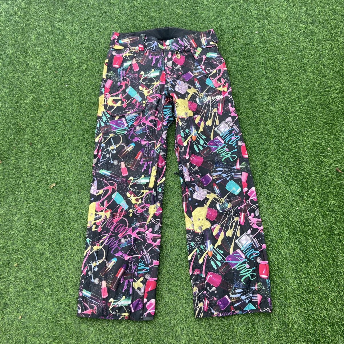 image of Vintage Volcom Ski Fullprint Pants in Black, Women's (Size 33)