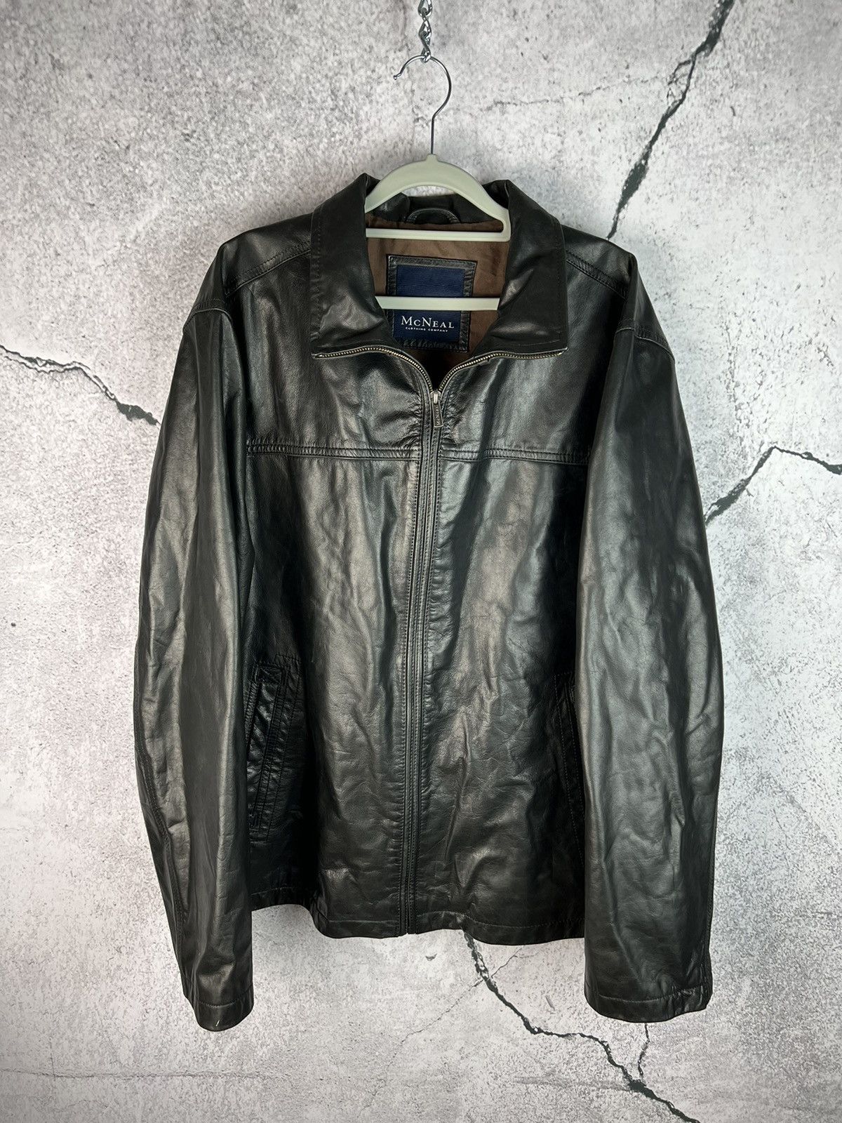 Image of Vintage Avant Garde Mcneal Genuine Leather Jacket in Black, Men's (Size 2XL)