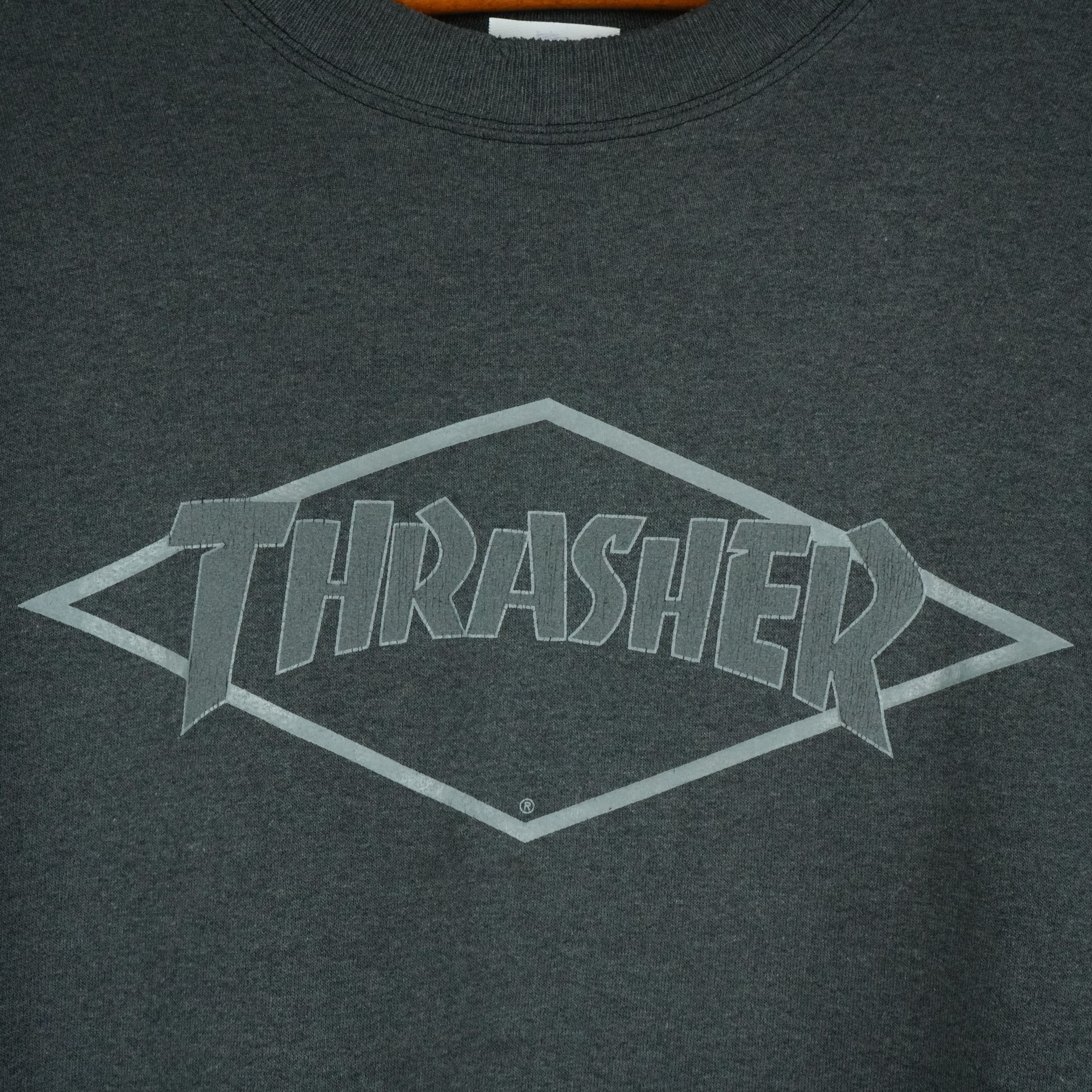 Thrasher × Vintage 1990s Thrasher Sweatshirt Reflective Logo Size US XL / EU 56 / 4 - 2 Thumbnail